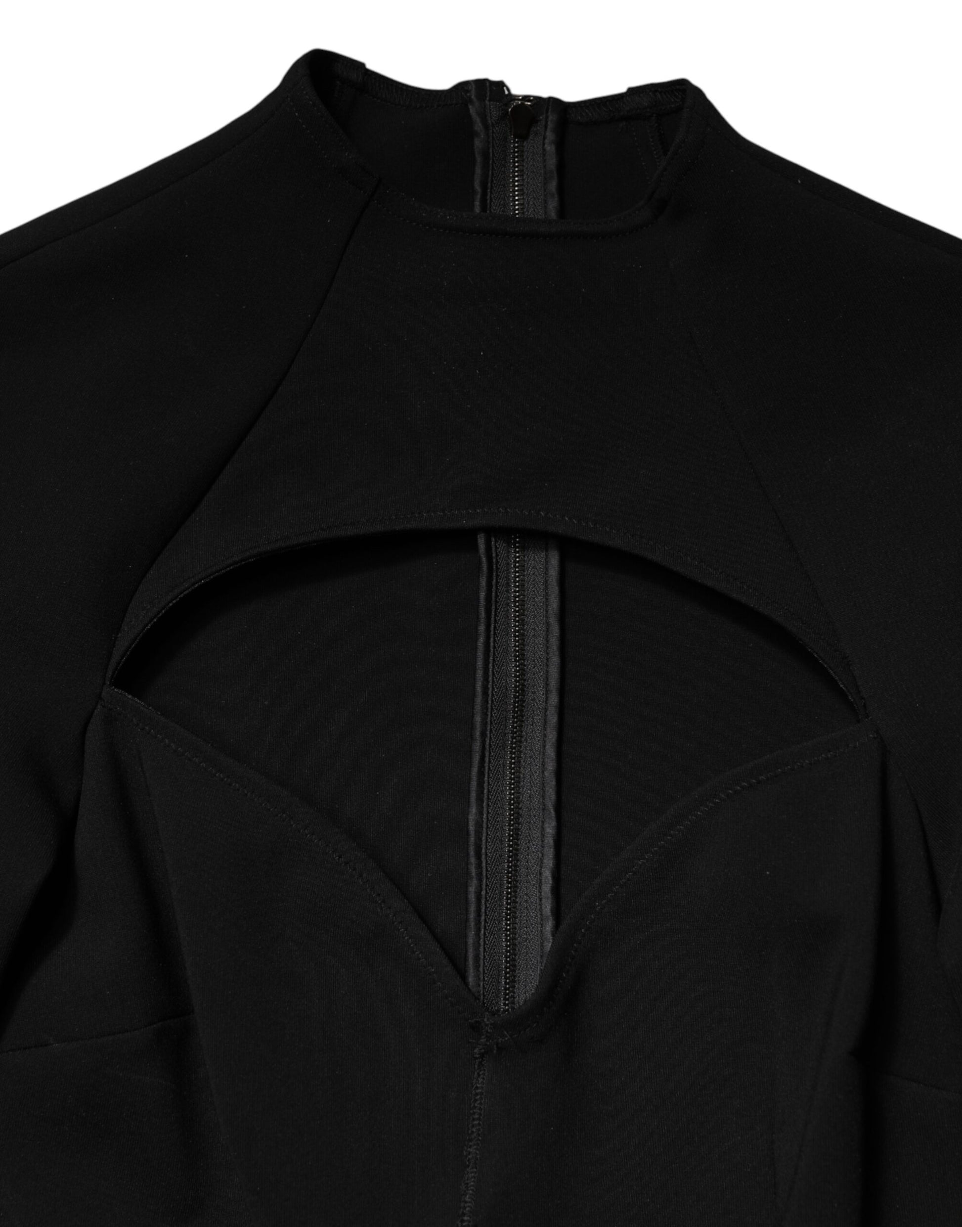 Dolce & Gabbana Black Viscose Bodycon Sheath Midi Dress | Regal Royce