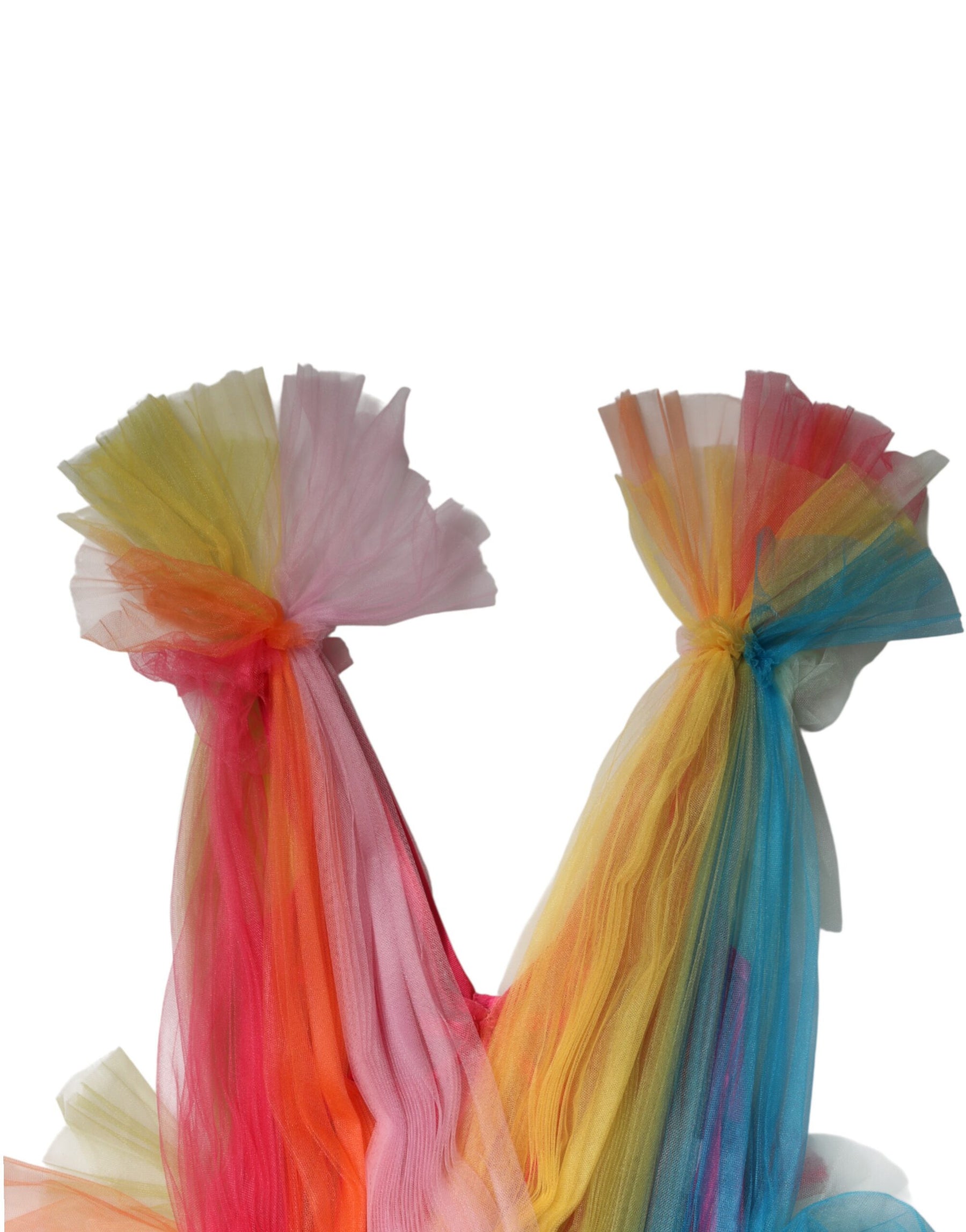 Dolce & Gabbana Multicolor Nylon Tiered Tulle Midi Dress | Regal Royce