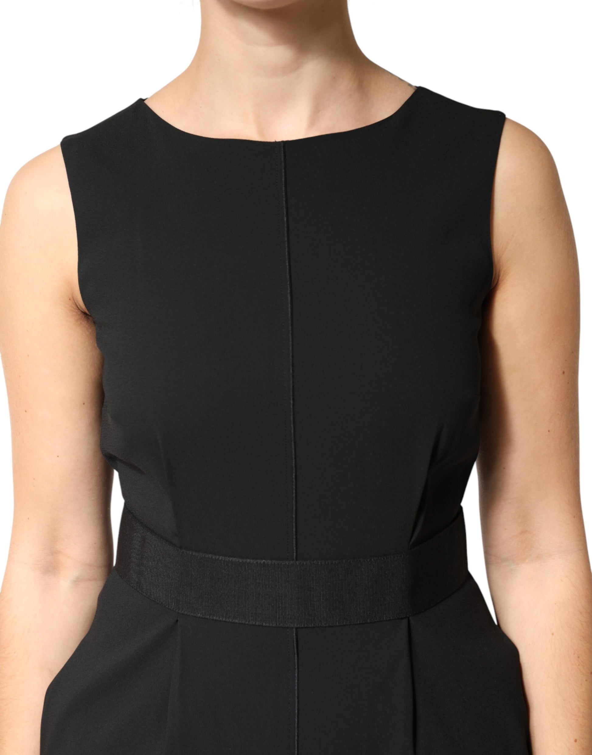 Dolce & Gabbana Black Sleeveless Sheath Knee Length Dress | Regal Royce