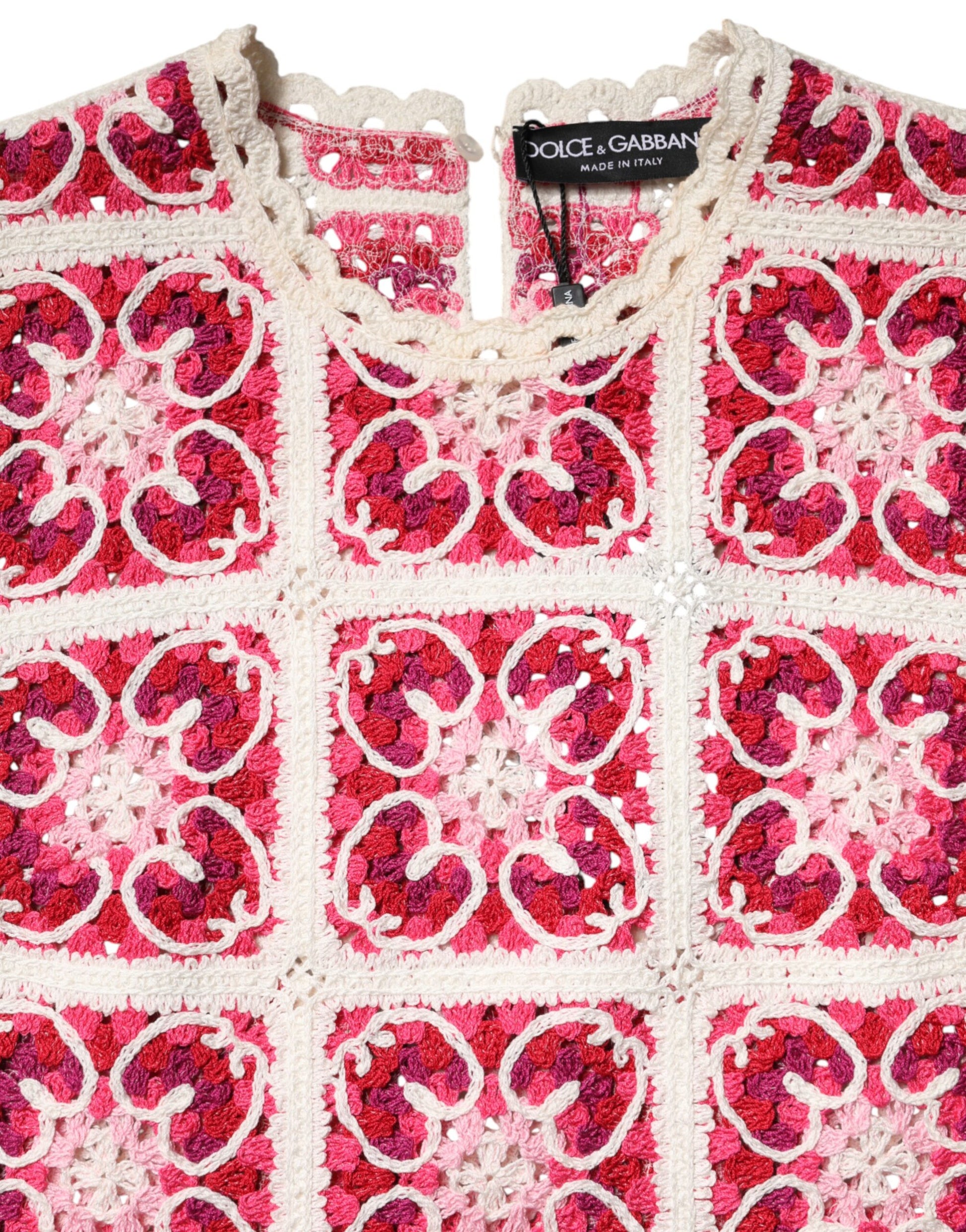 Dolce & Gabbana Multicolor Brick Stitched Crochet Mini Dress | Regal Royce