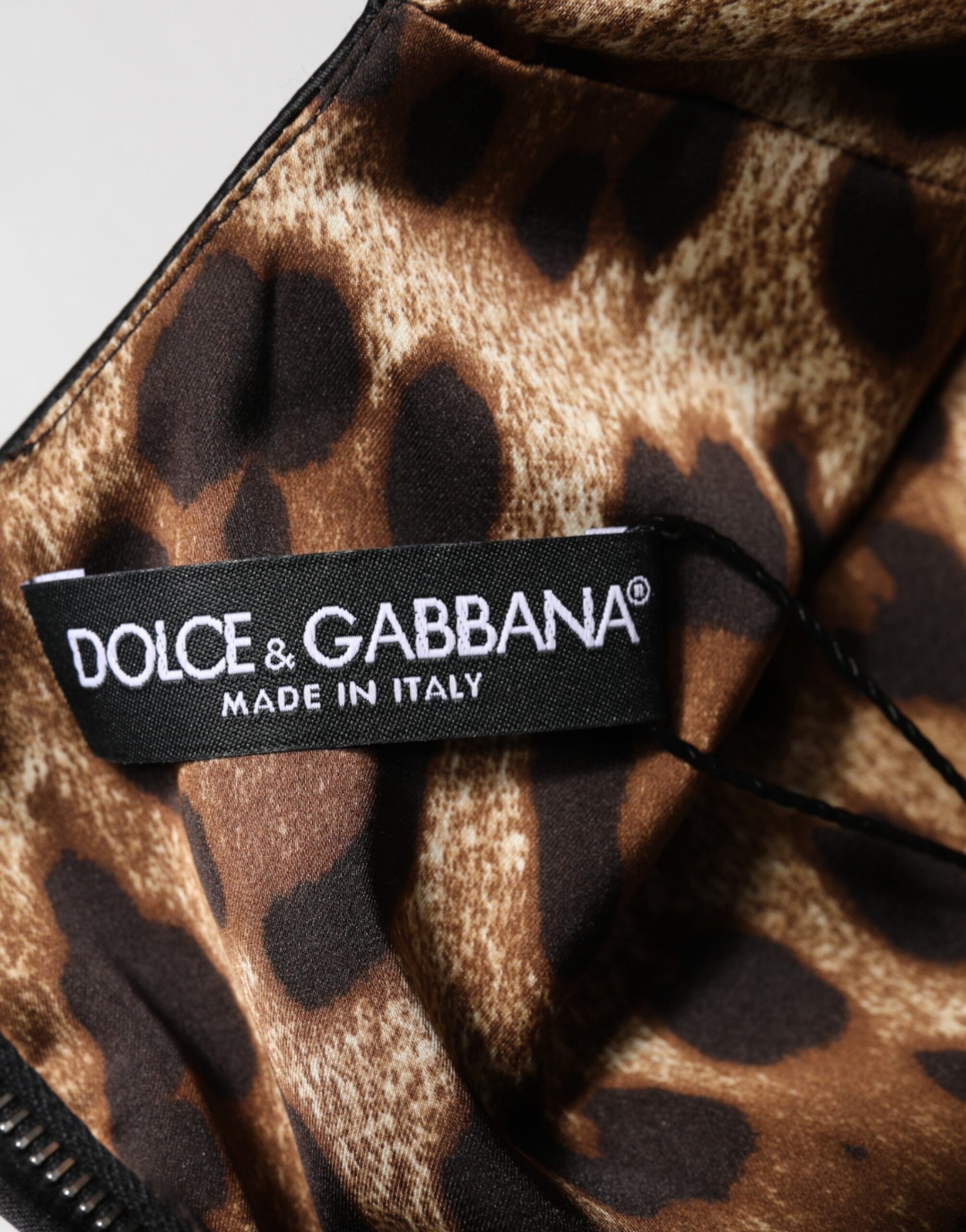 Dolce & Gabbana Black Satin Sheath Midi Cap Sleeves Dress | Regal Royce