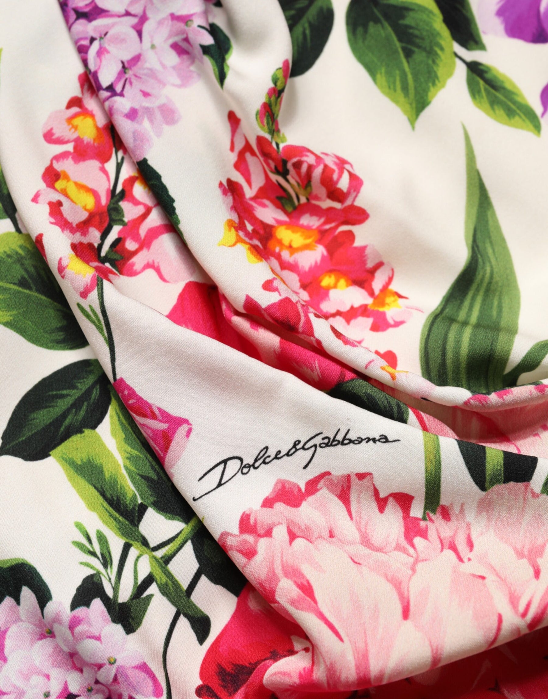 Dolce & Gabbana Multicolor Floral Ruched Silk Charmeuse Mini Dress | Regal Royce