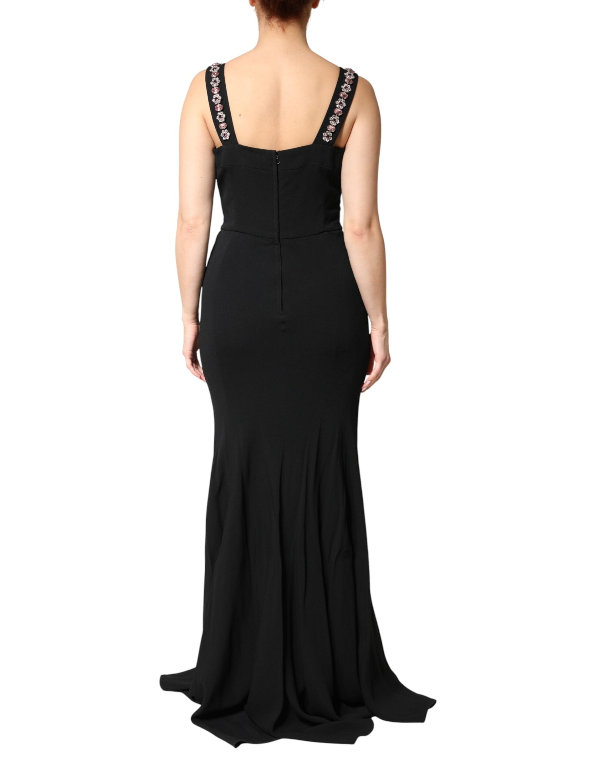 Dolce & Gabbana Black Embellished Bodycon Long Gown Dress | Regal Royce
