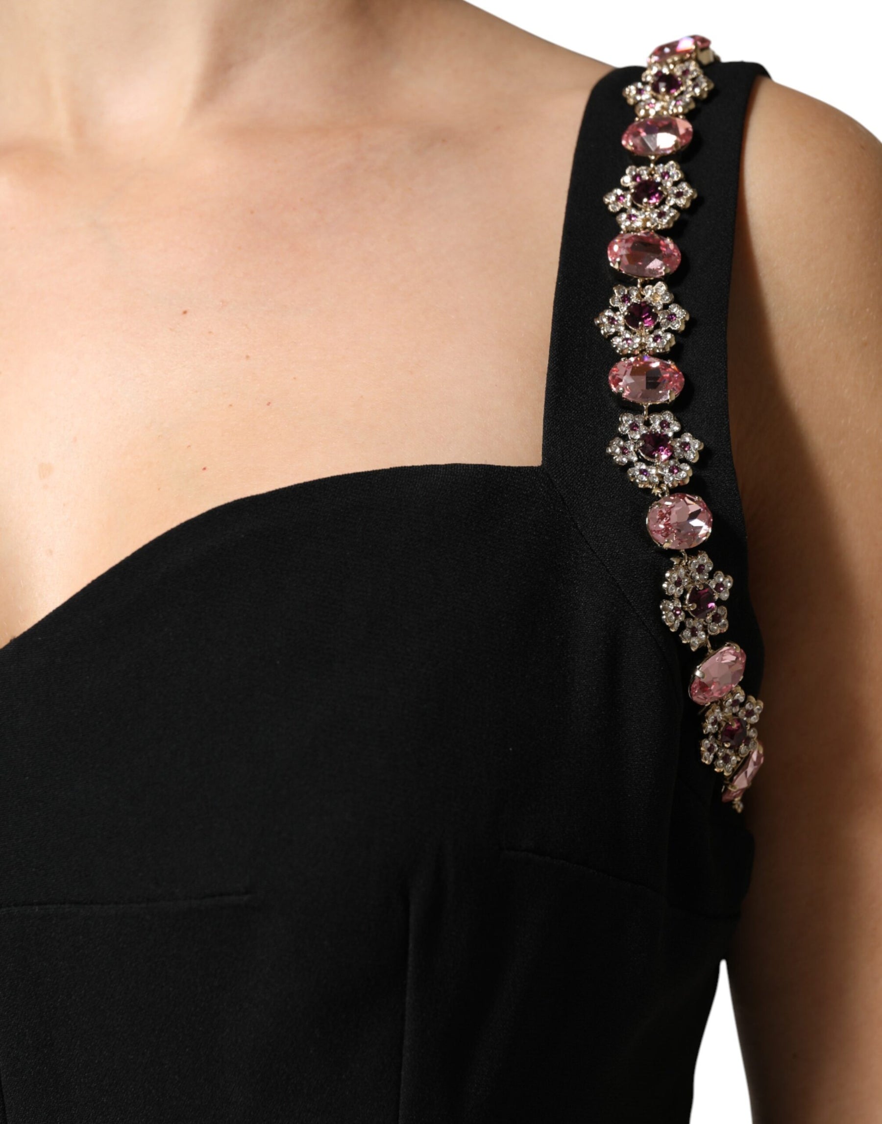 Dolce & Gabbana Black Embellished Bodycon Long Gown Dress | Regal Royce