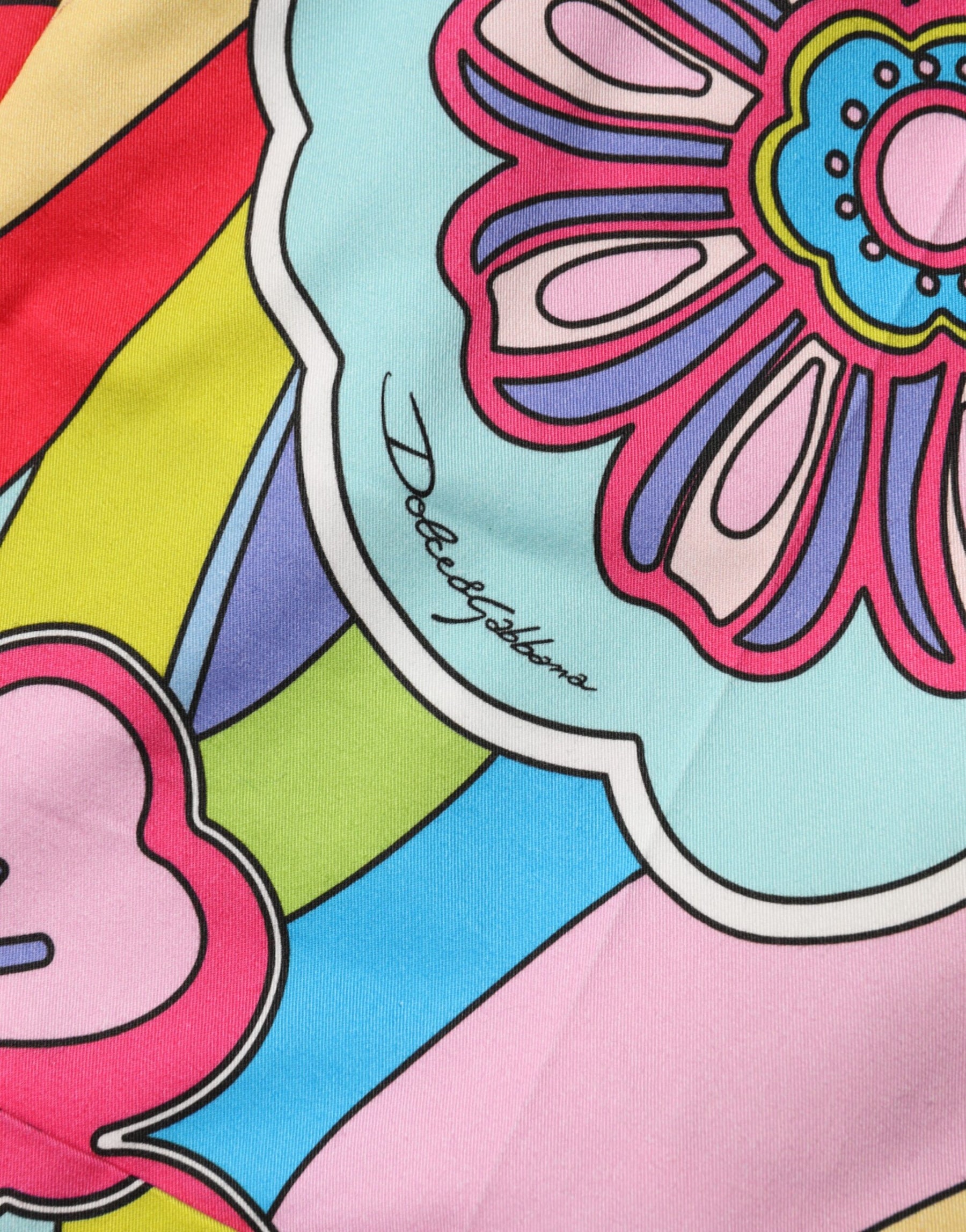 Dolce & Gabbana Multicolor Graphic High Waist Bermuda Shorts | Regal Royce