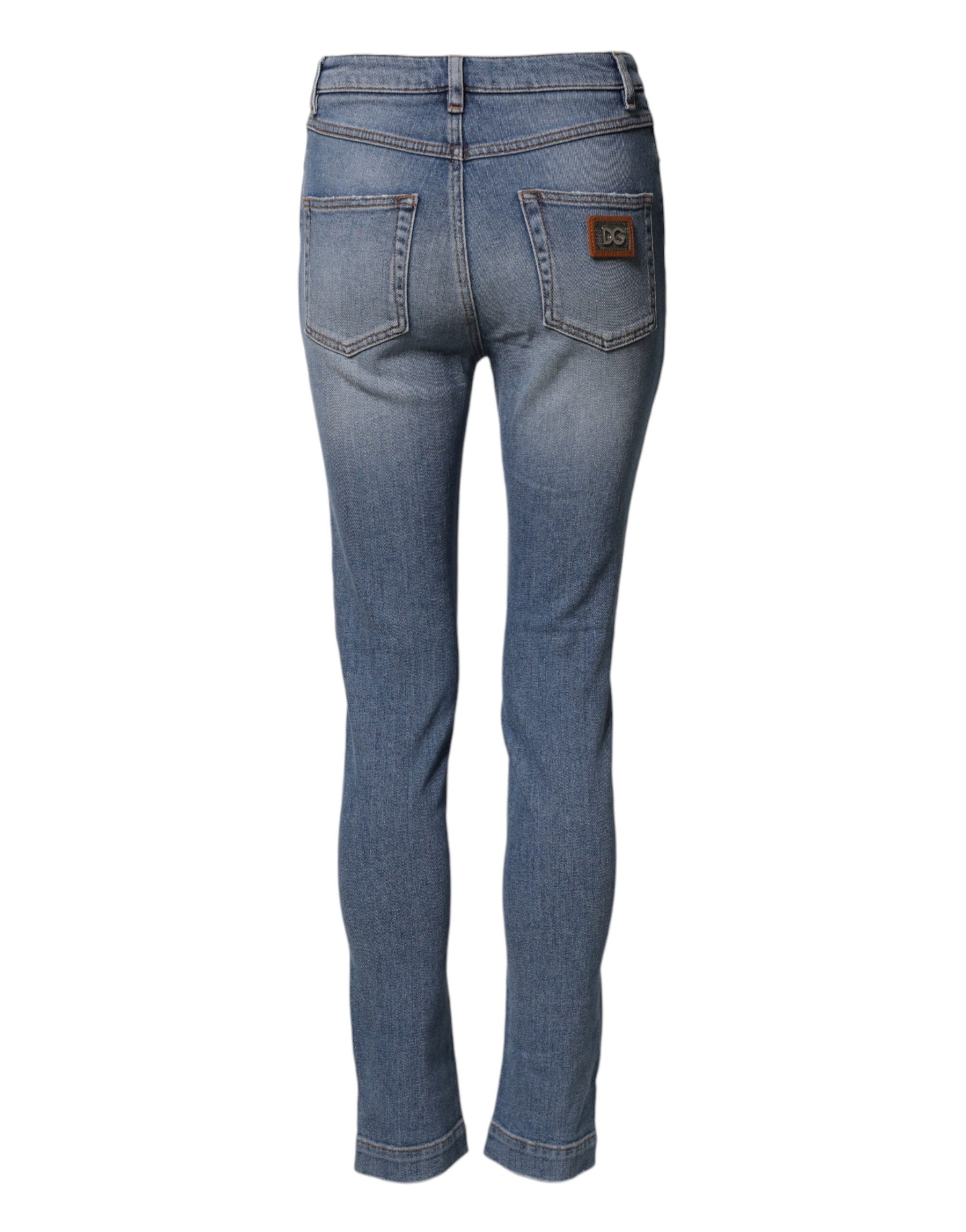 Dolce & Gabbana Blue Washed Cotton Skinny Denim Trouser Jeans | Regal Royce