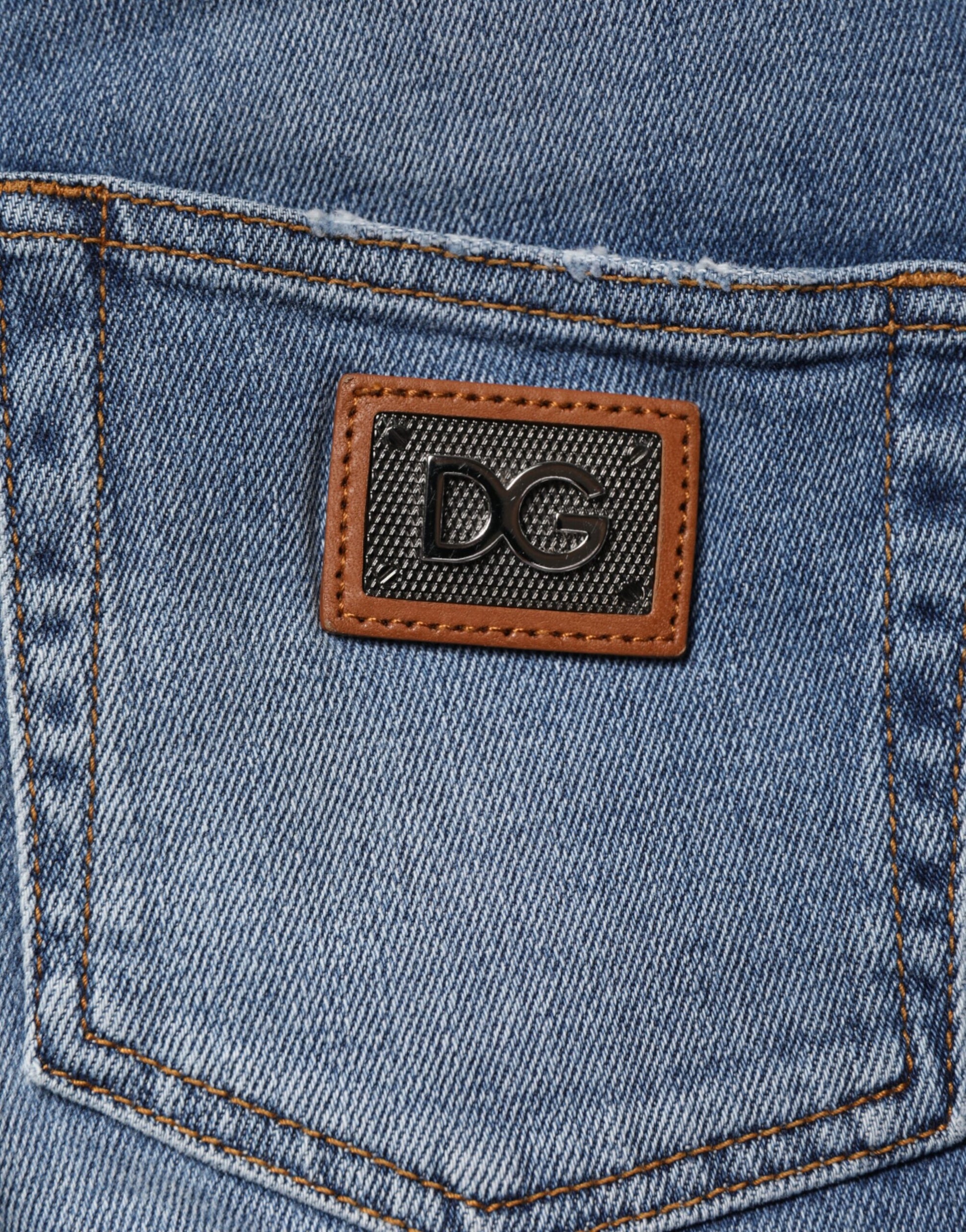 Dolce & Gabbana Blue Washed Cotton Skinny Denim Trouser Jeans | Regal Royce