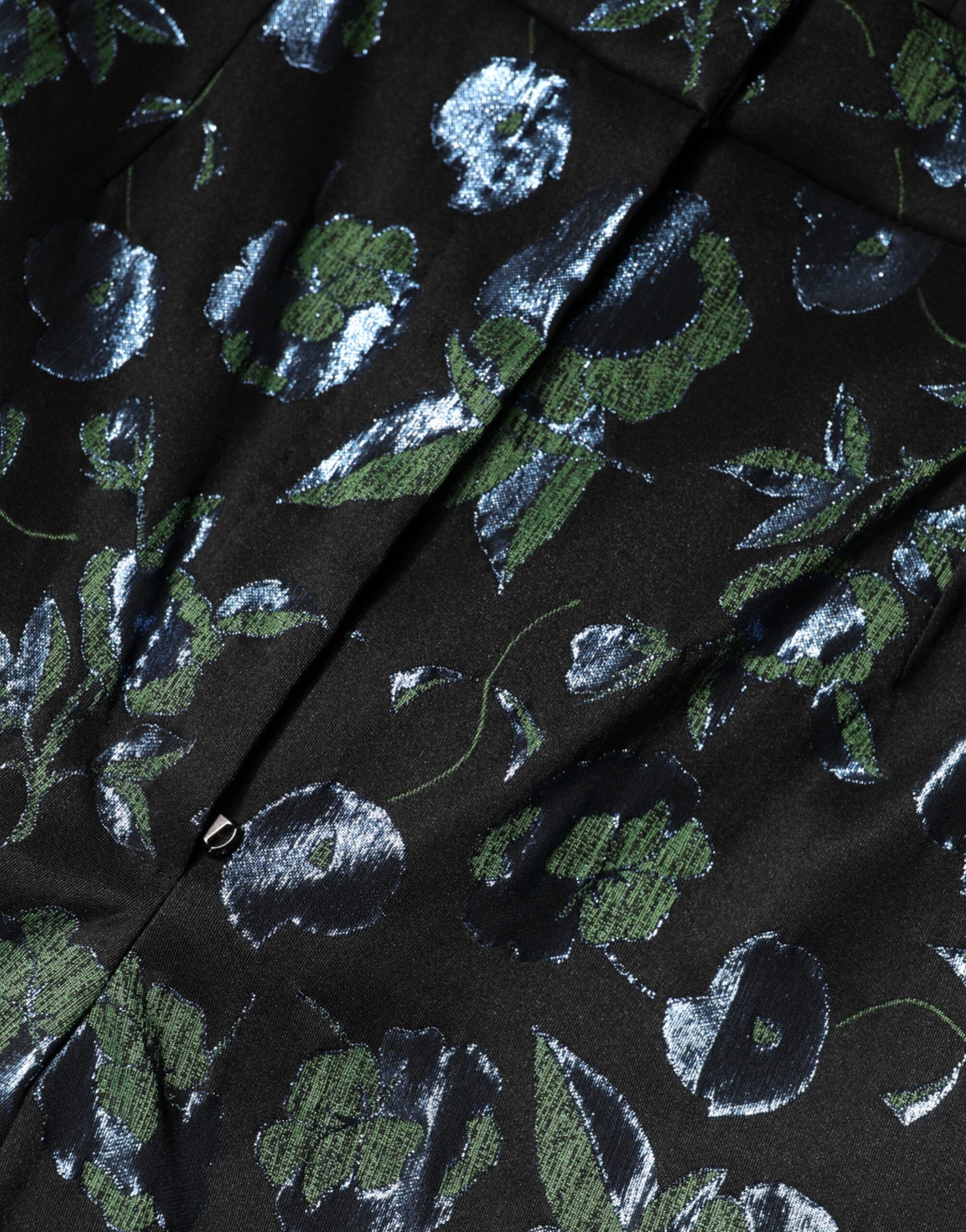 Dolce & Gabbana BlueGreen Floral Metallic Slim Trouser Pants | Regal Royce