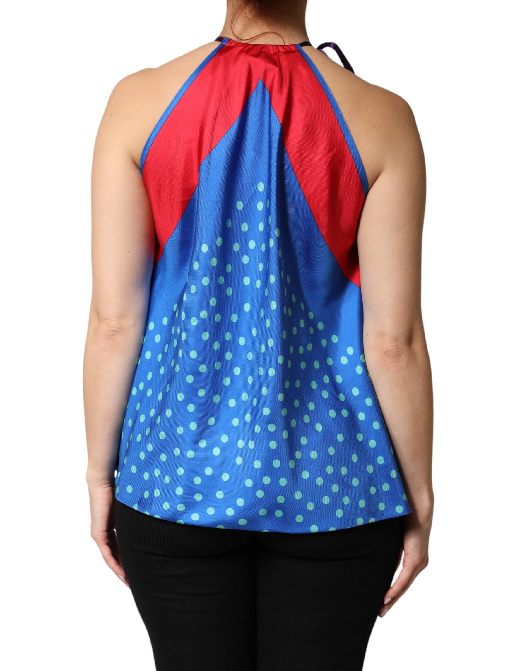 Dolce & Gabbana Multicolor Polka Dot Tie Halter Blouse  Top | Regal Royce