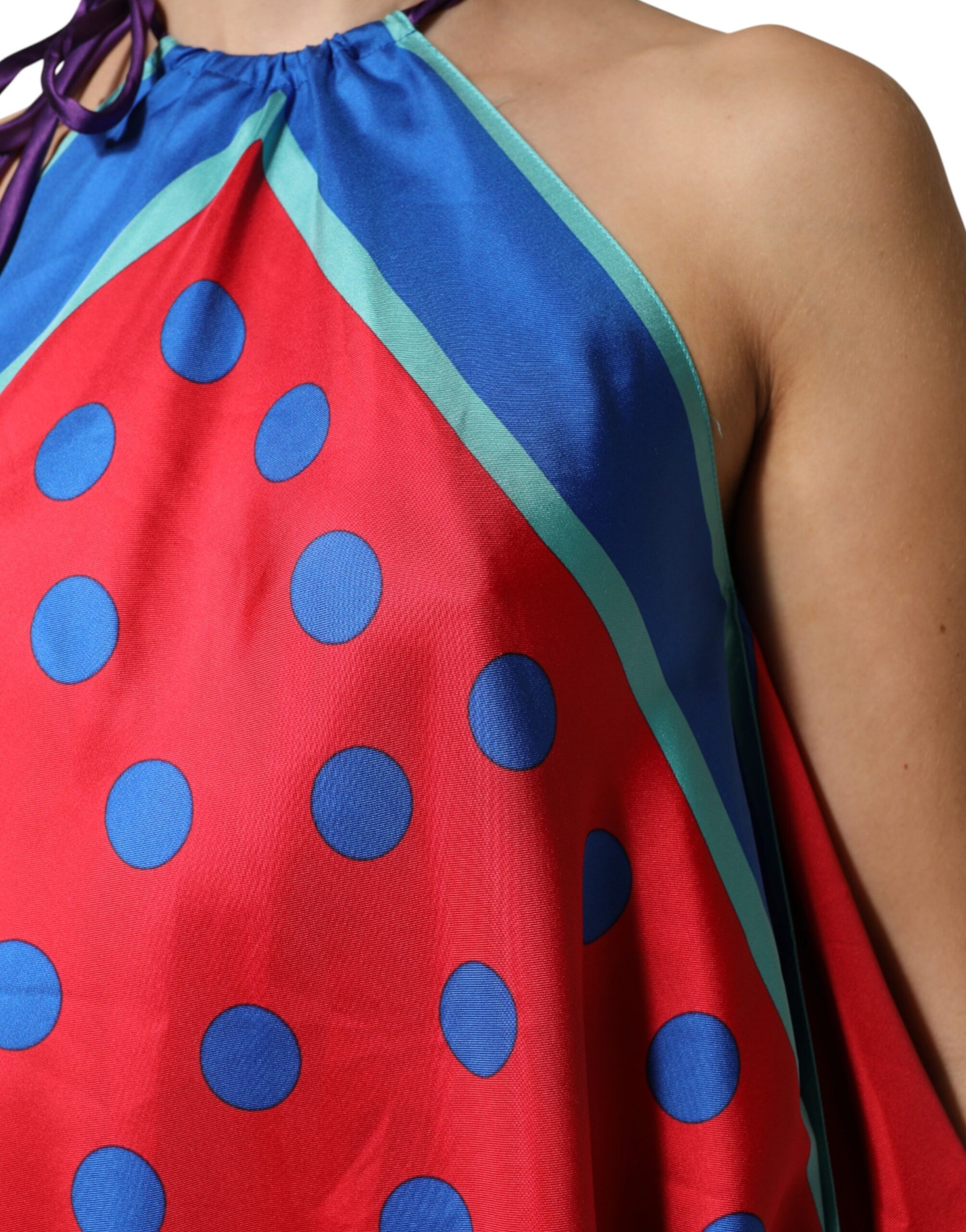 Dolce & Gabbana Multicolor Polka Dot Tie Halter Blouse  Top | Regal Royce