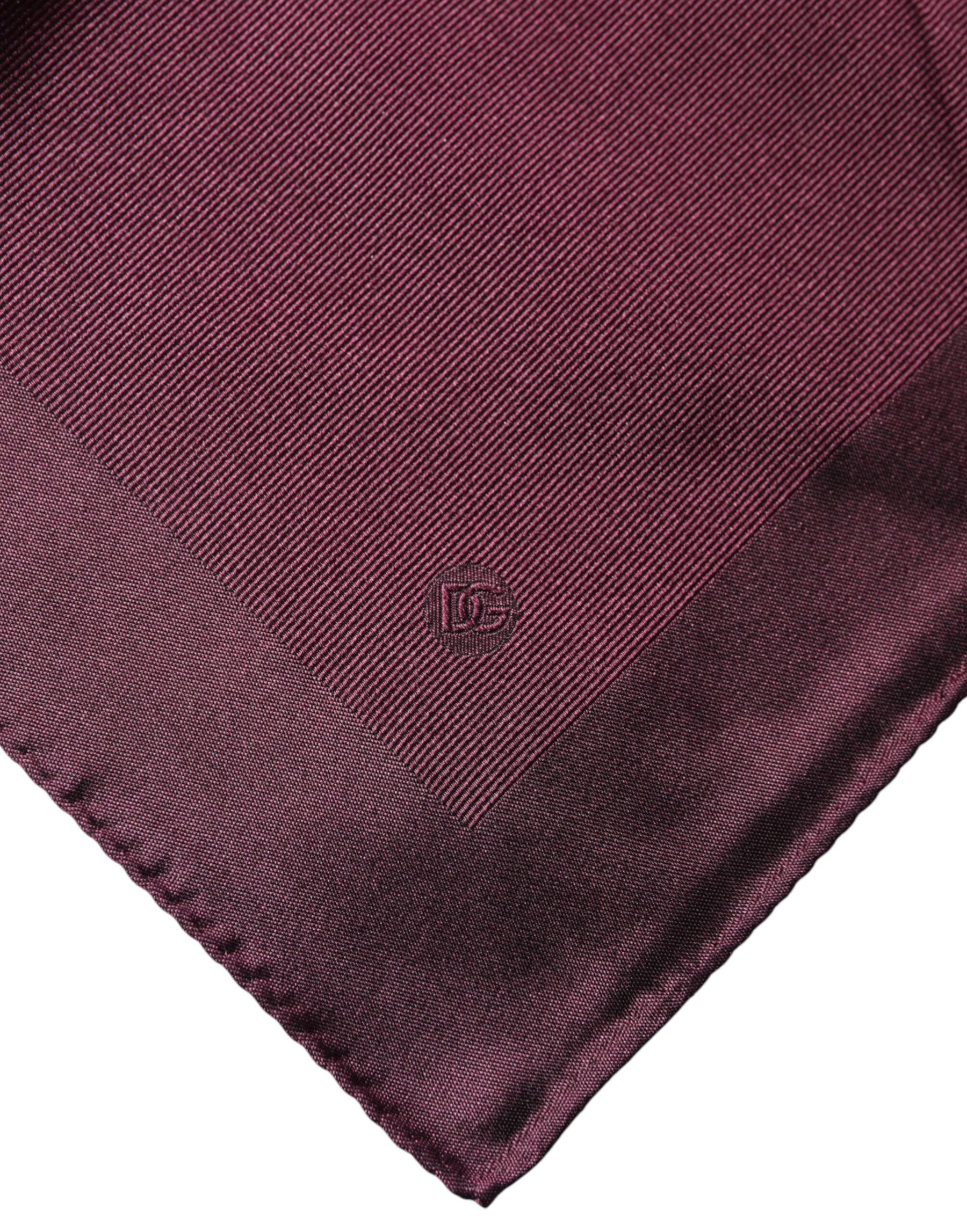 Dolce & Gabbana Maroon Logo Silk Square Handkerchief Scarf | Regal Royce