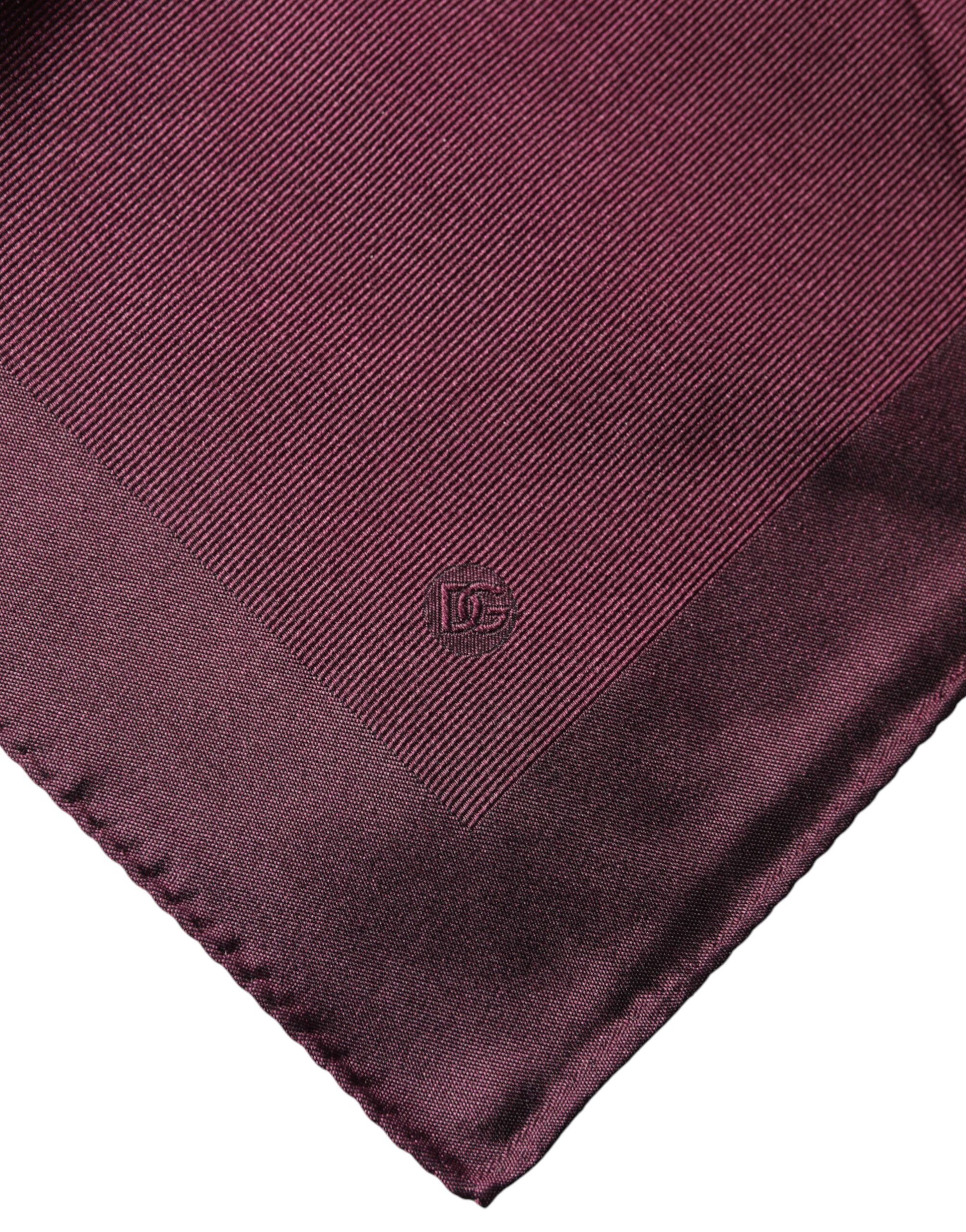 Dolce & Gabbana Maroon Logo Silk Square Handkerchief Scarf | Regal Royce