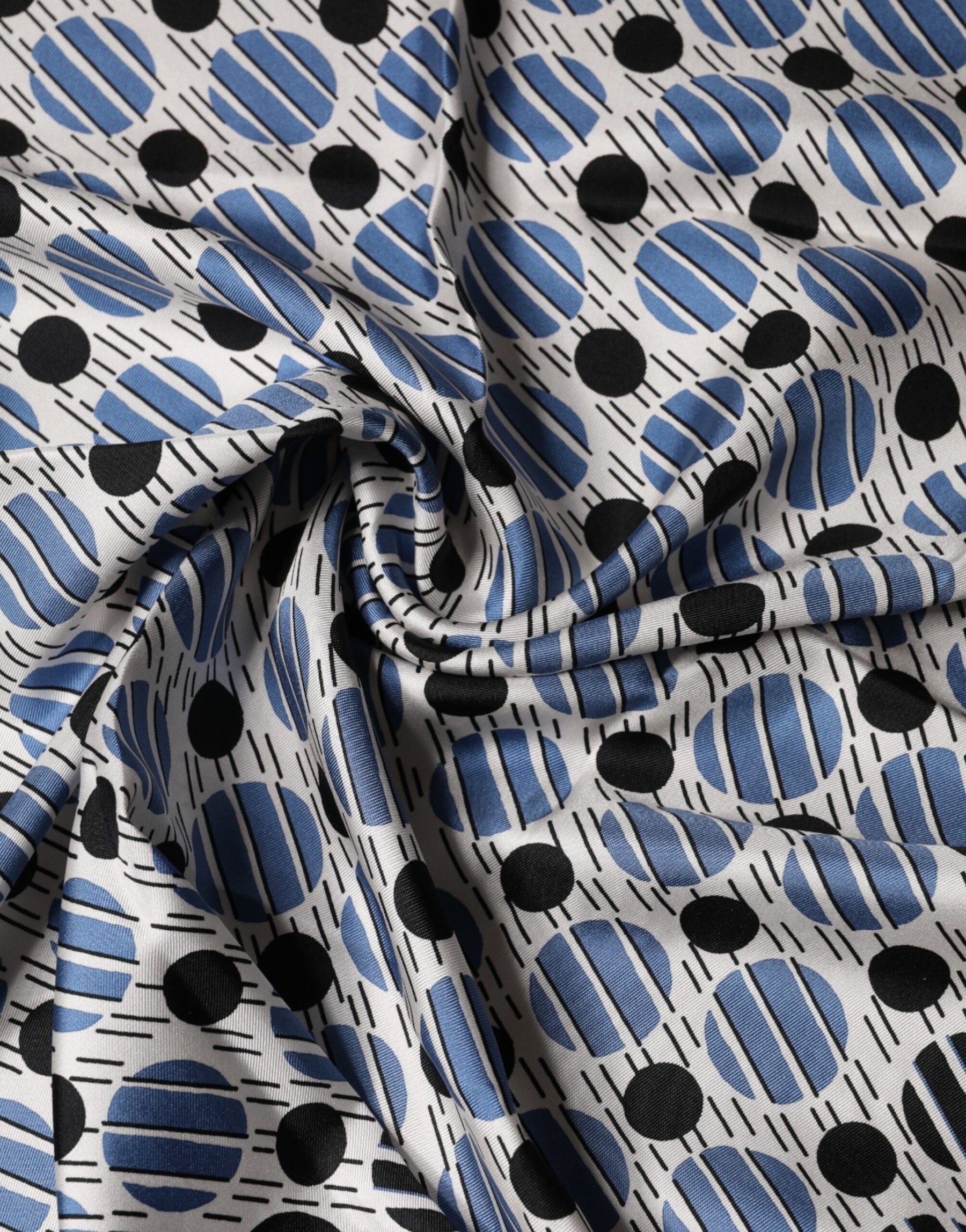 Dolce & Gabbana Blue Dotted Silk Square Foulard 66cm Scarf | Regal Royce