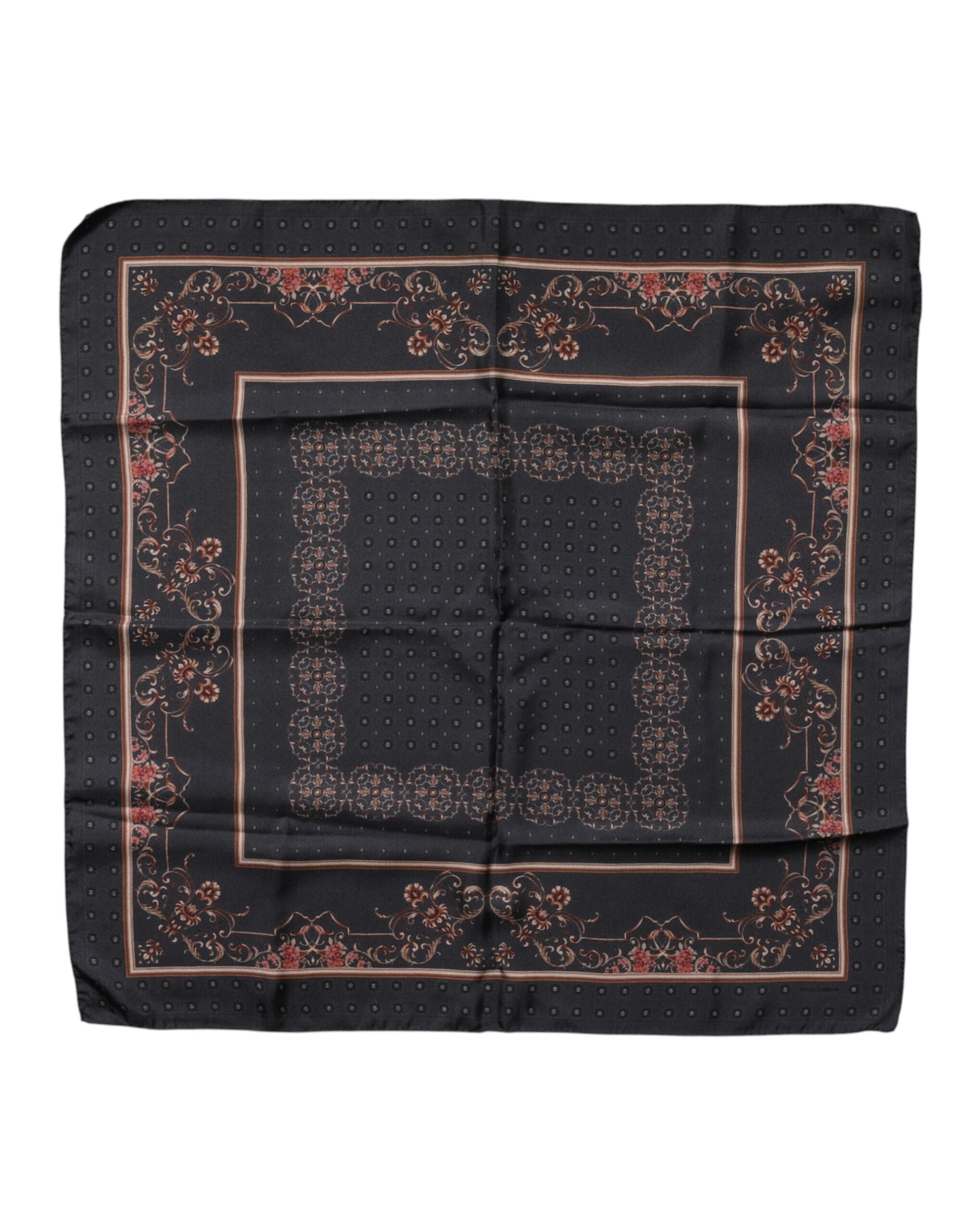 Dolce & Gabbana Black Patterned Square Foulard Scarf | Regal Royce