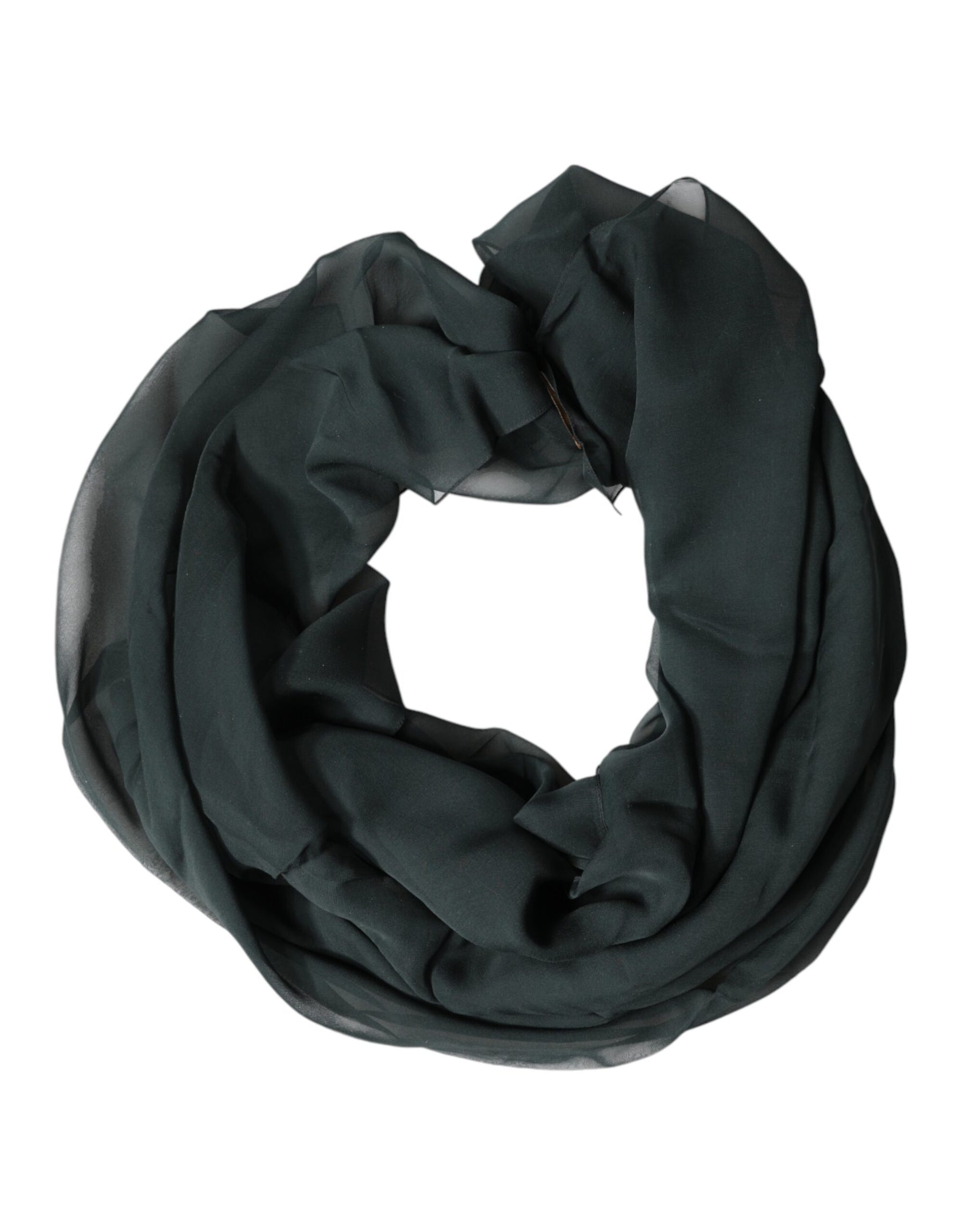 Dolce & Gabbana Dark Green Silk Neck Wrap Foulard  Scarf | Regal Royce