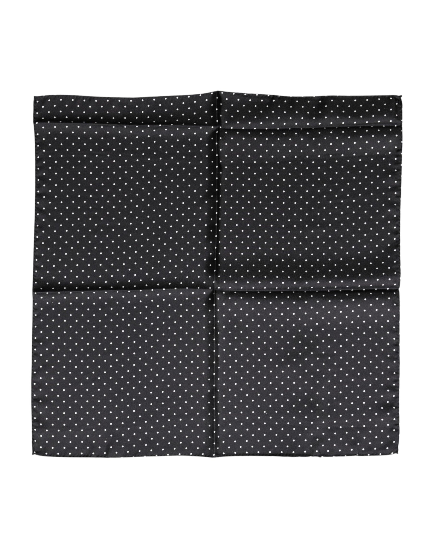 Dolce & Gabbana Black Polka Dot Silk Square Foulard Scarf | Regal Royce