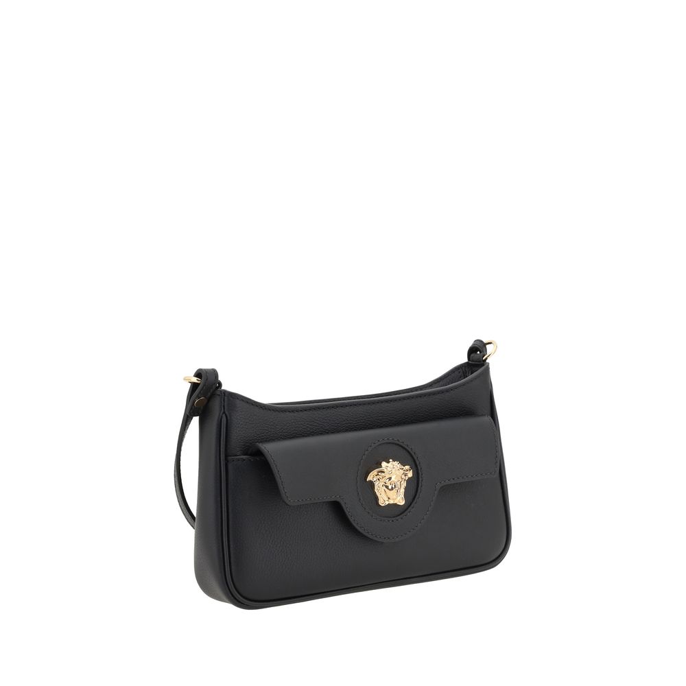 Versace Black Calf Leather Bos Taurus Shoulder Bag | Regal Royce