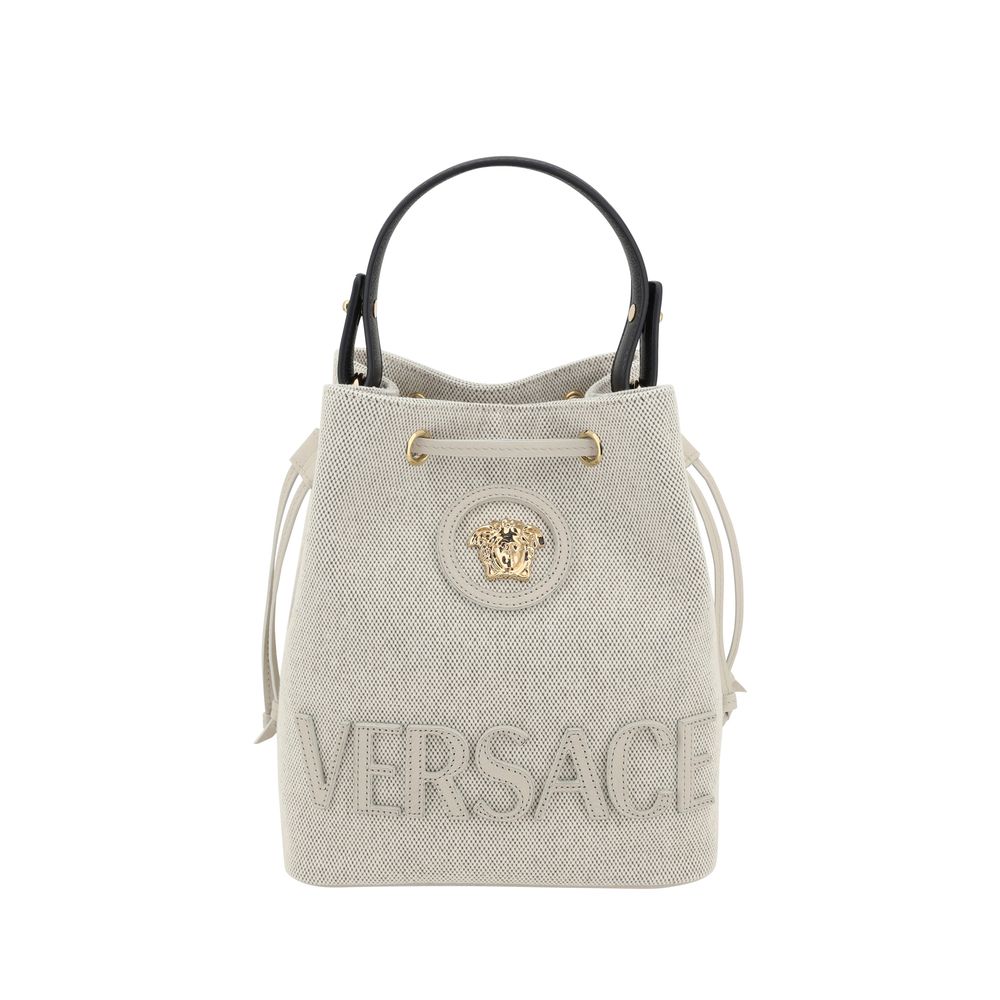 Versace White Fabric Backet Bag | Regal Royce