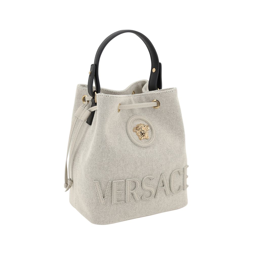 Versace White Fabric Backet Bag | Regal Royce