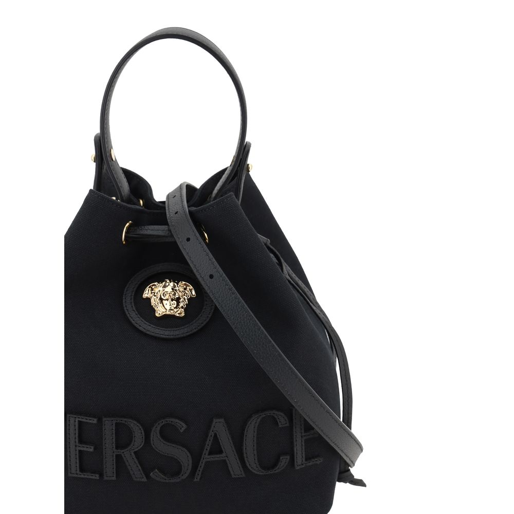 Versace Black Fabric Backet Bag | Regal Royce