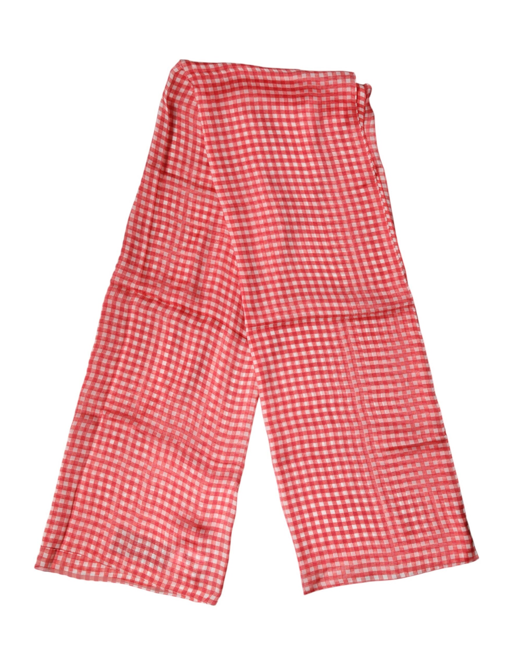 Dolce & Gabbana Red Checkered Plaid Neck Wrap Shawl  Scarf | Regal Royce