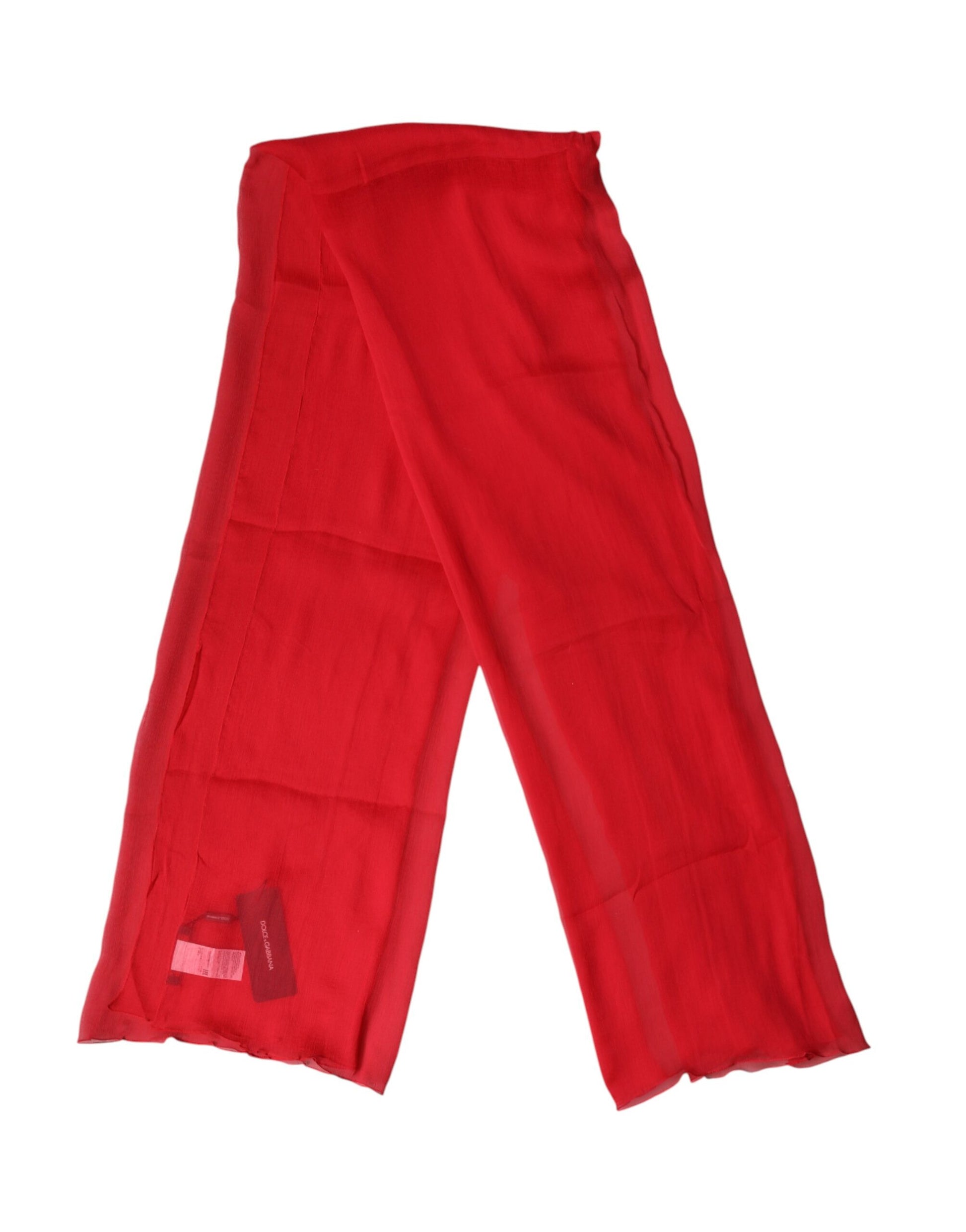 Dolce & Gabbana Red Stole Silk Neck Wrap Shawl Men Scarf | Regal Royce