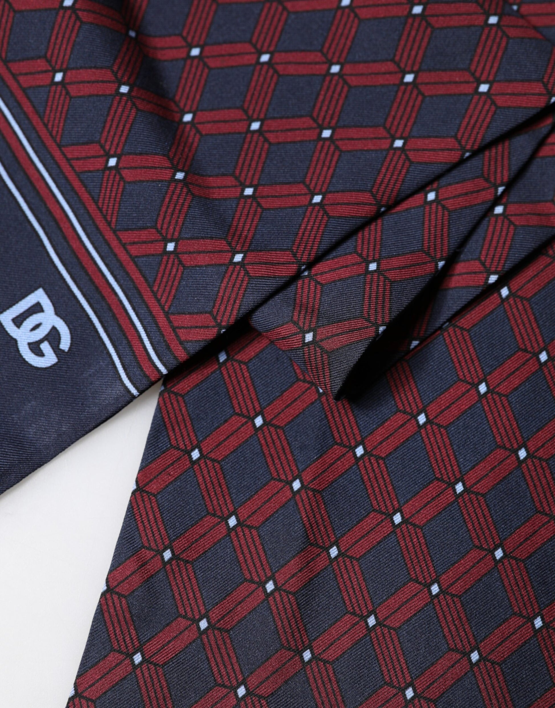 Dolce & Gabbana Maroon Patterned Fringes Wrap Foulard 138cm x 15cm Scarf | Regal Royce