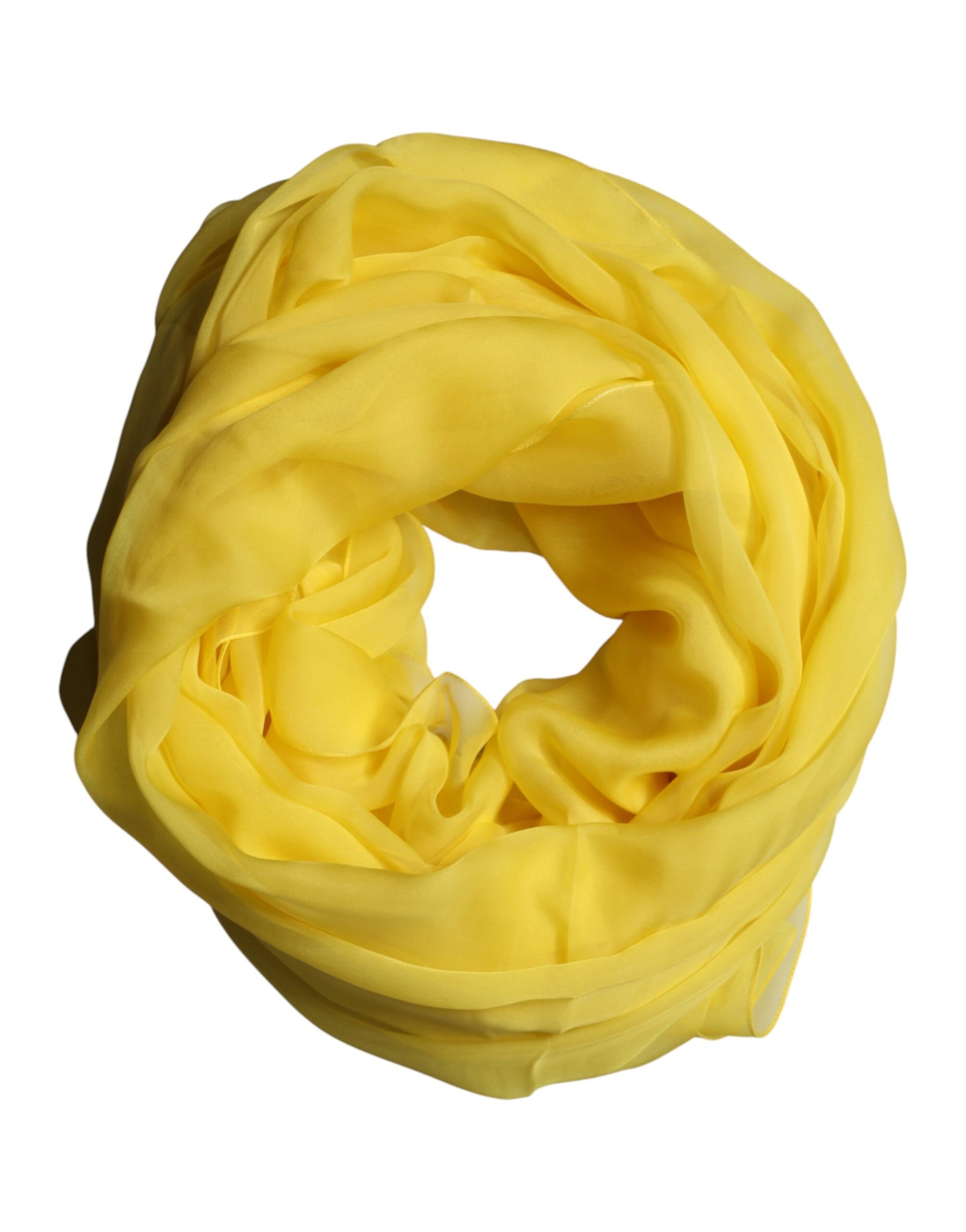 Dolce & Gabbana Yellow Silk Stole Neck Wrap Shawl Men 200cm x 130cm Scarf | Regal Royce