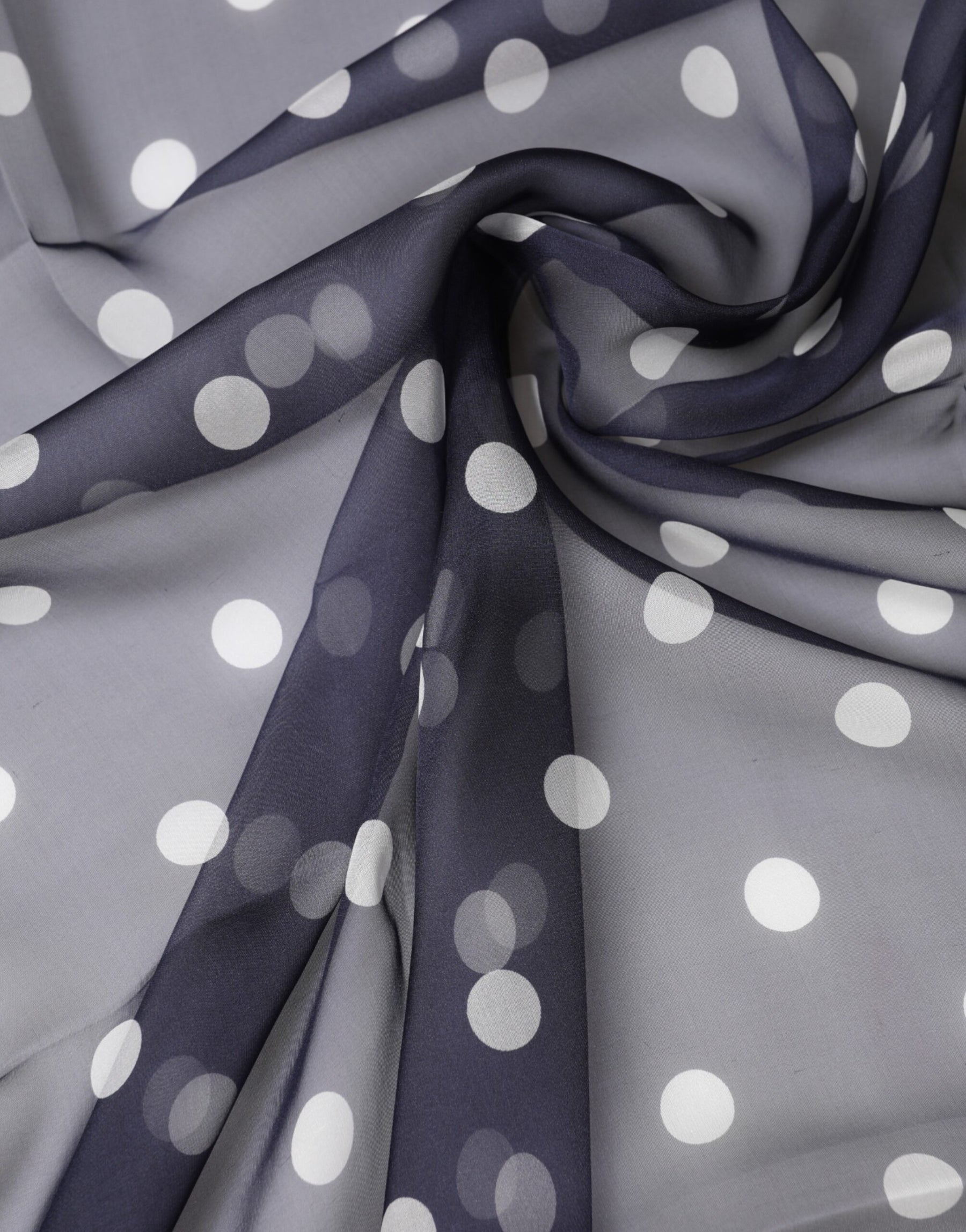 Dolce & Gabbana Blue Polka Dot Silk Neck Wrap Shawl 205cm x 132cm Scarf | Regal Royce