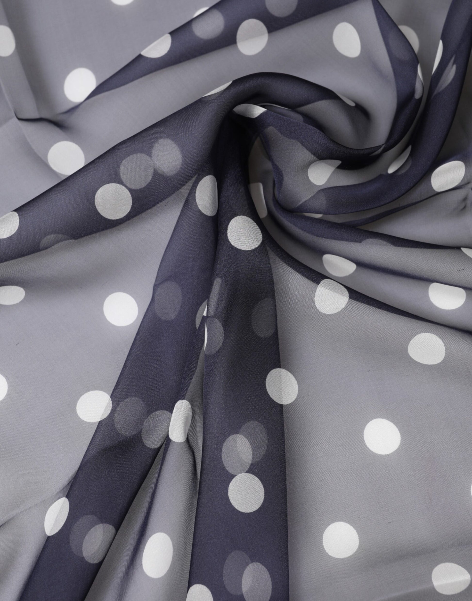 Dolce & Gabbana Blue Polka Dot Silk Neck Wrap Shawl 205cm x 132cm Scarf | Regal Royce