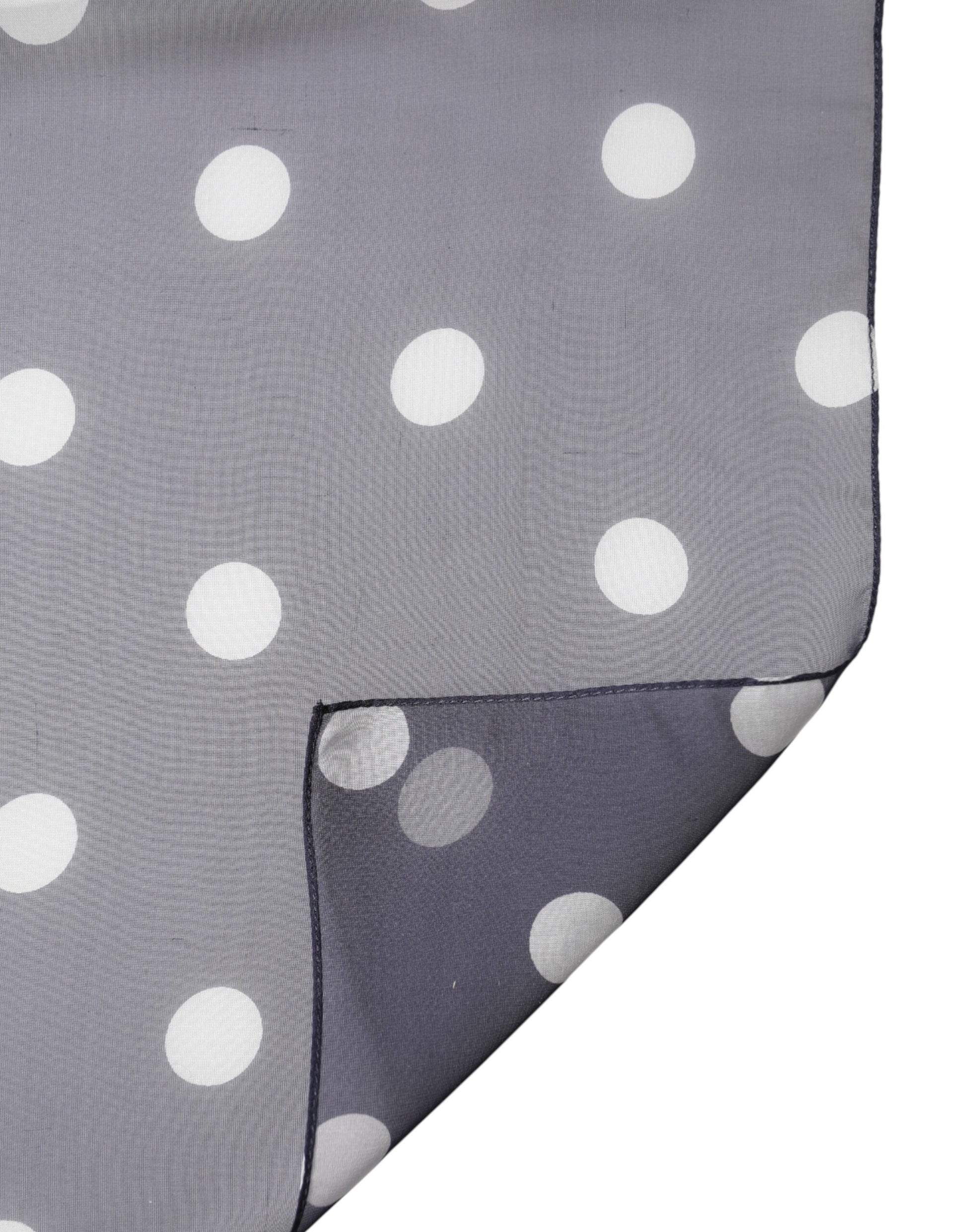 Dolce & Gabbana Blue Polka Dot Silk Neck Wrap Shawl 205cm x 132cm Scarf | Regal Royce
