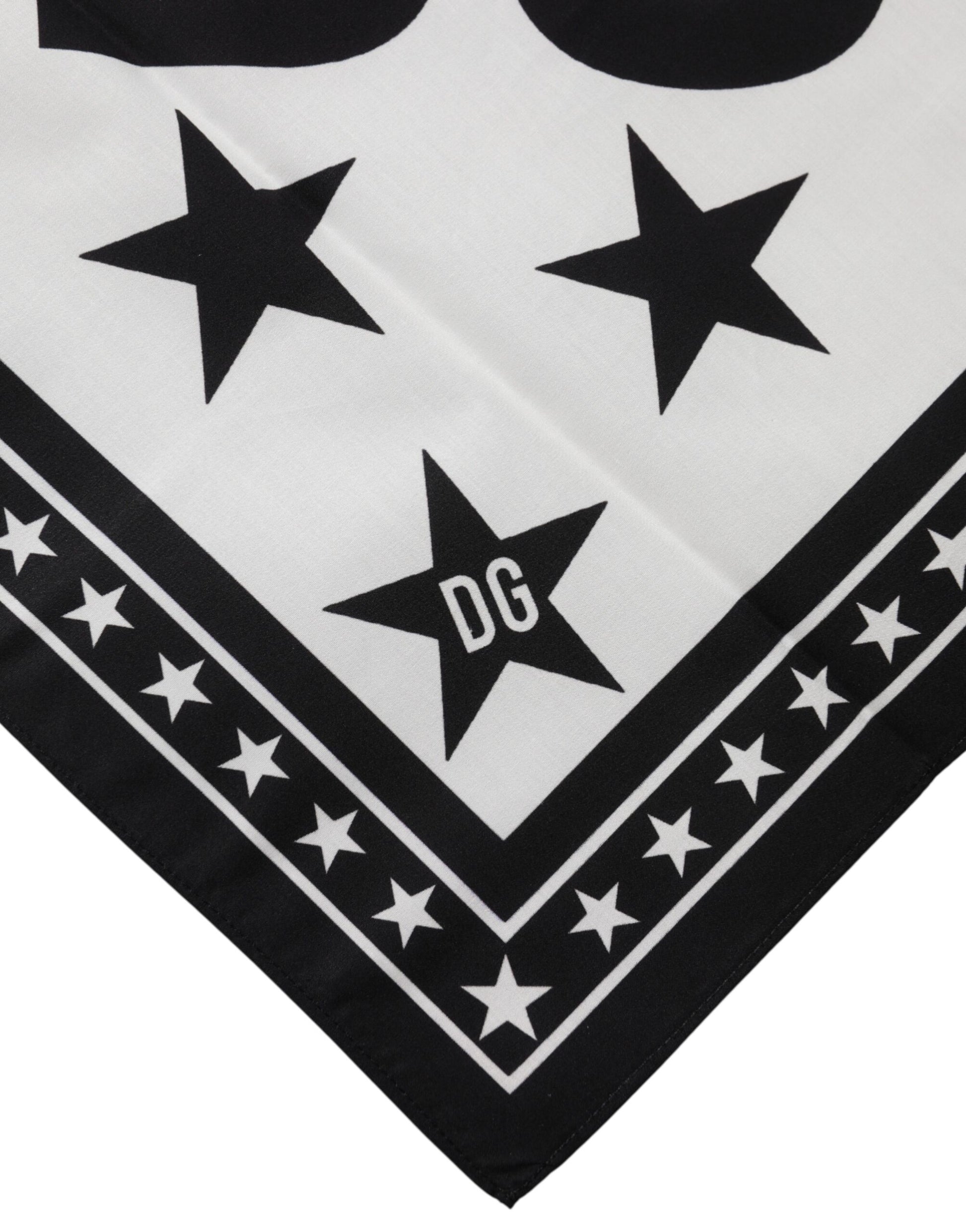 Dolce & Gabbana White DG Crown Print Square Foulard 52cm x 50.5cm Scarf | Regal Royce