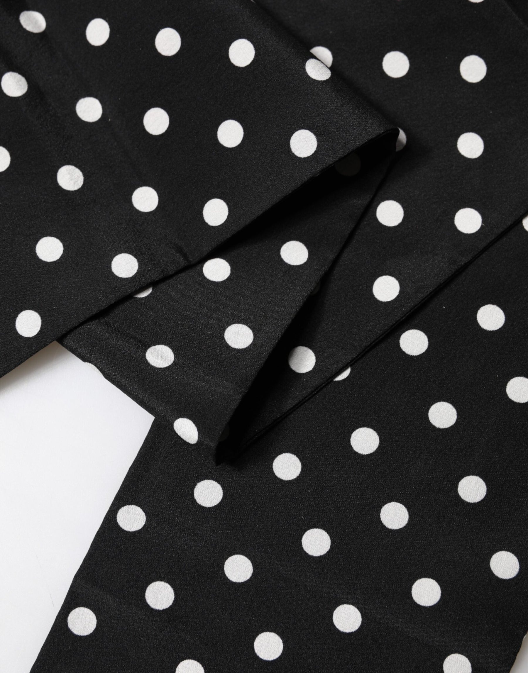 Dolce & Gabbana Black Polka Dot Neck Wrap Foulard 150cm x 12.5cm  Scarf | Regal Royce