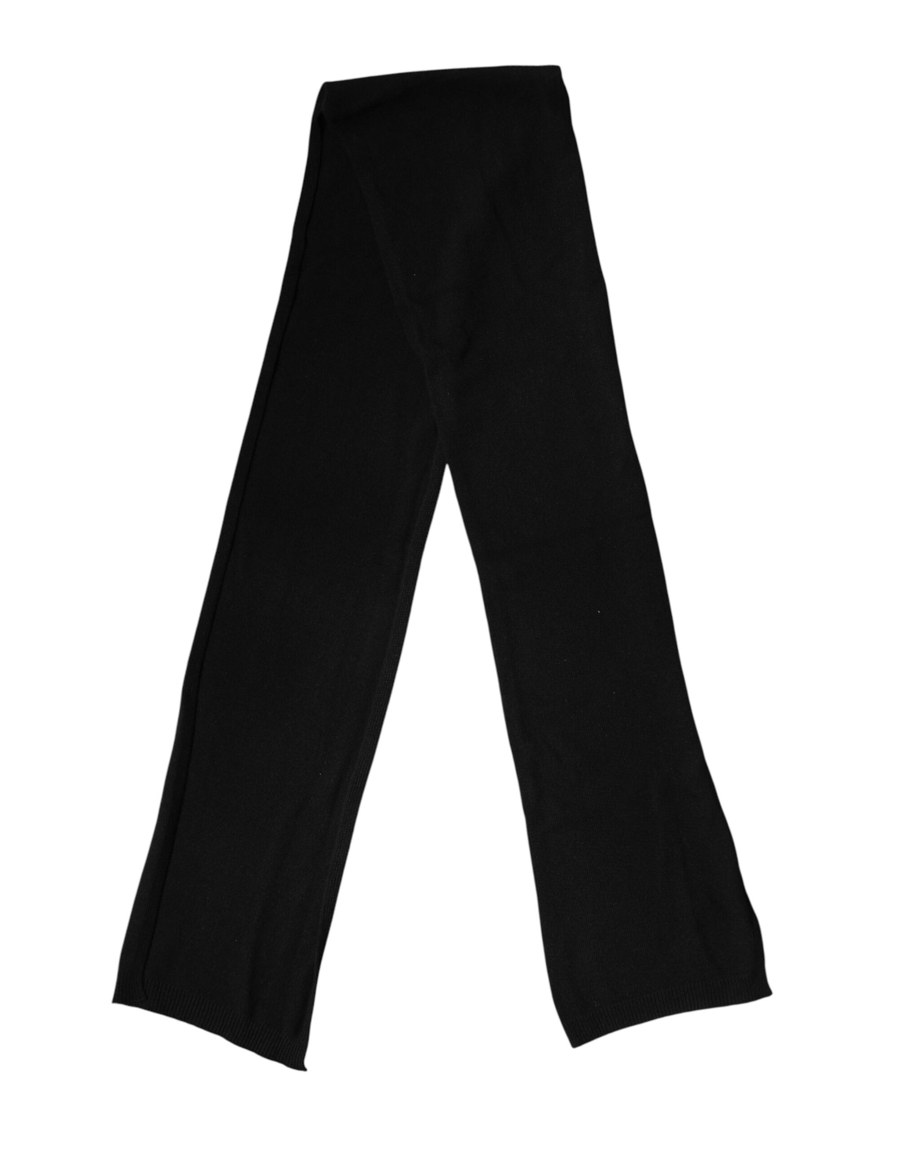 Dolce & Gabbana Black Wool Knit Neck Wrap Shawl Men Scarf | Regal Royce