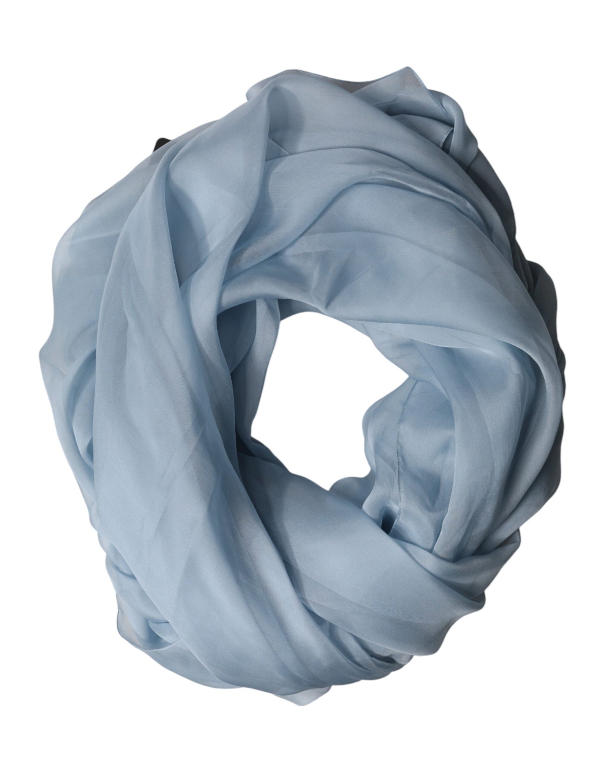 Dolce & Gabbana Light Blue Silk Stole Neck Wrap Shawl 200cm x 130cm Scarf | Regal Royce