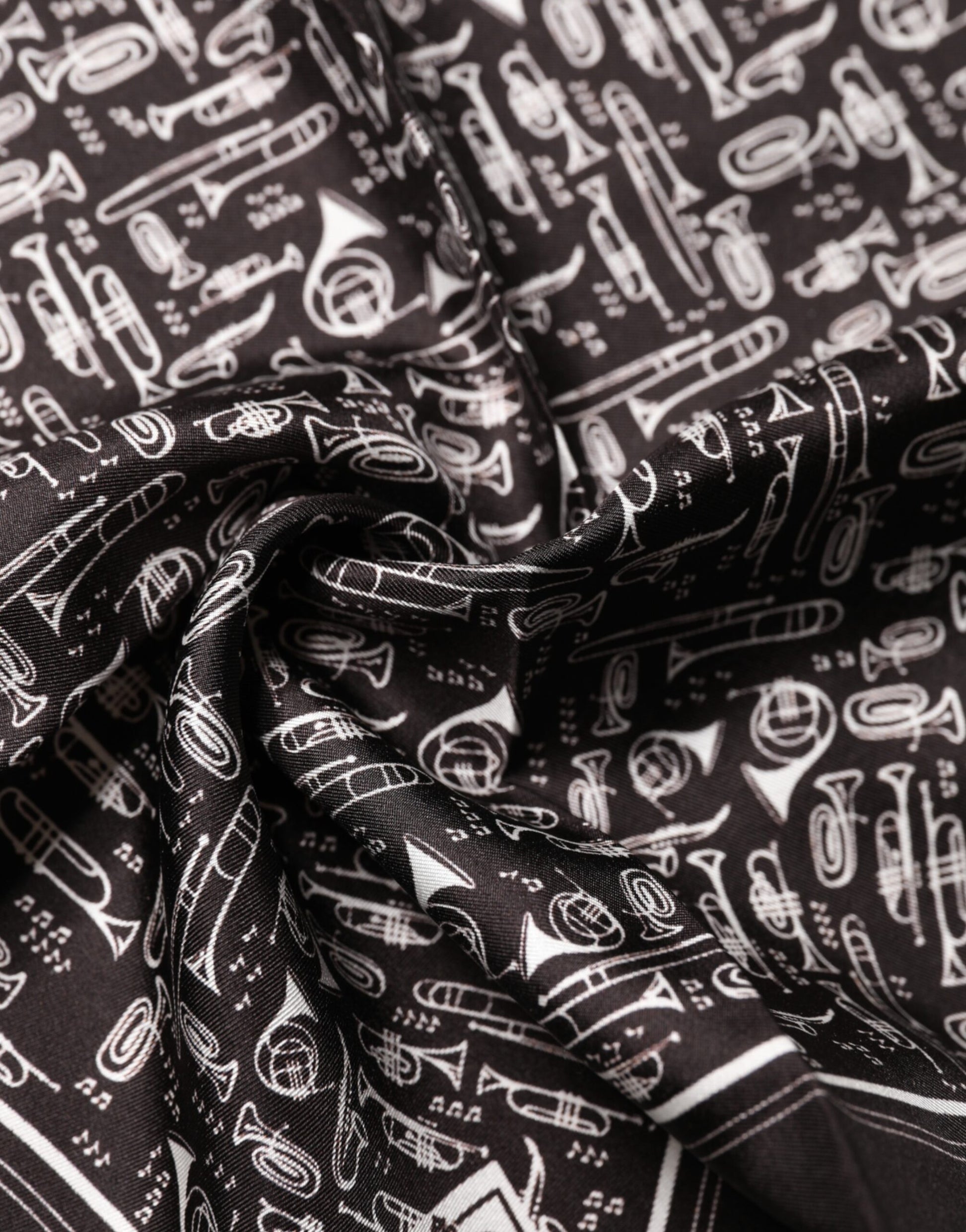 Dolce & Gabbana Brown Jazz Club Square Handkerchief Men 32cm x 31cm Scarf | Regal Royce