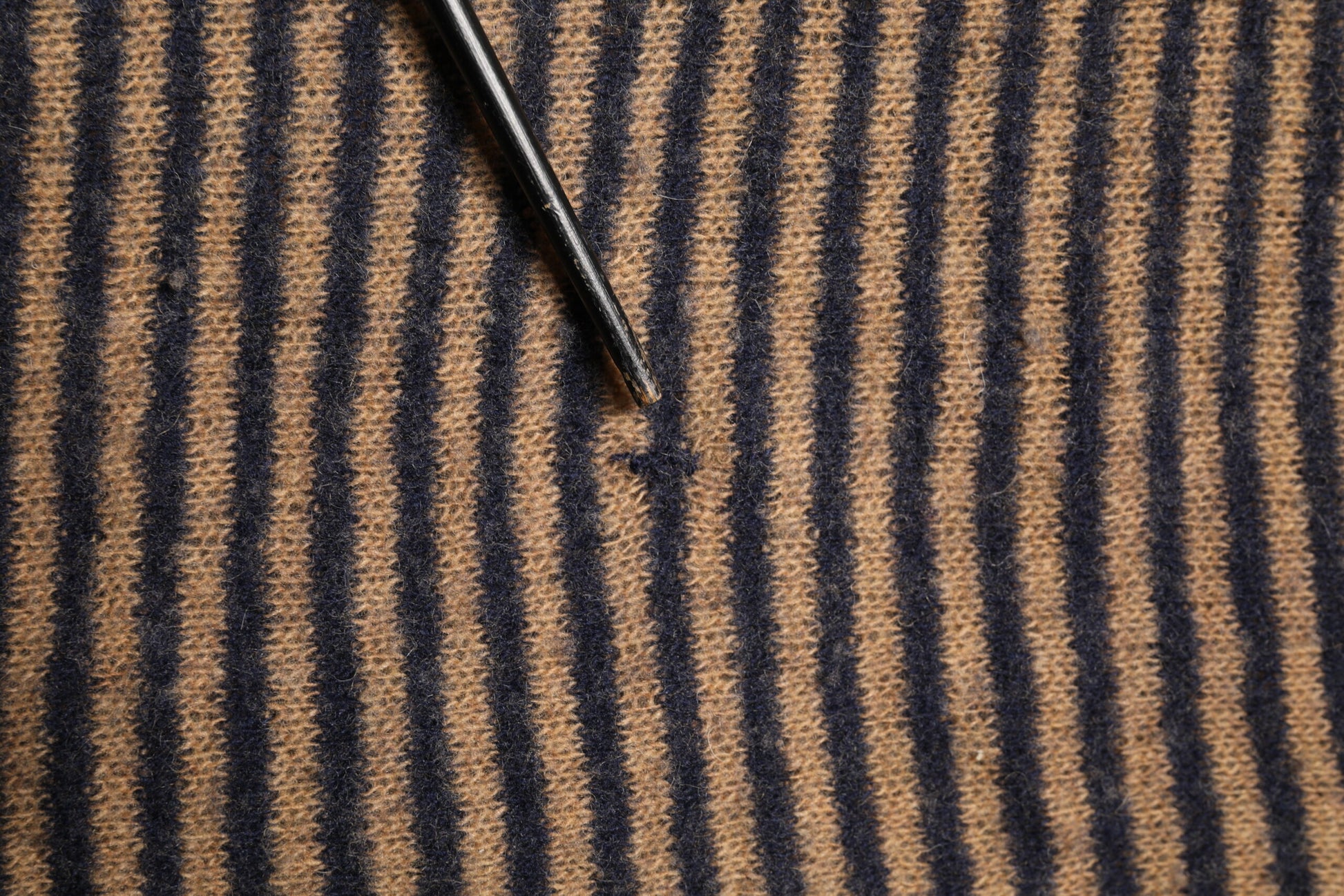 Daniele Alessandrini Brown Black Stripes Wool Crew Neck Pullover Sweater | Regal Royce