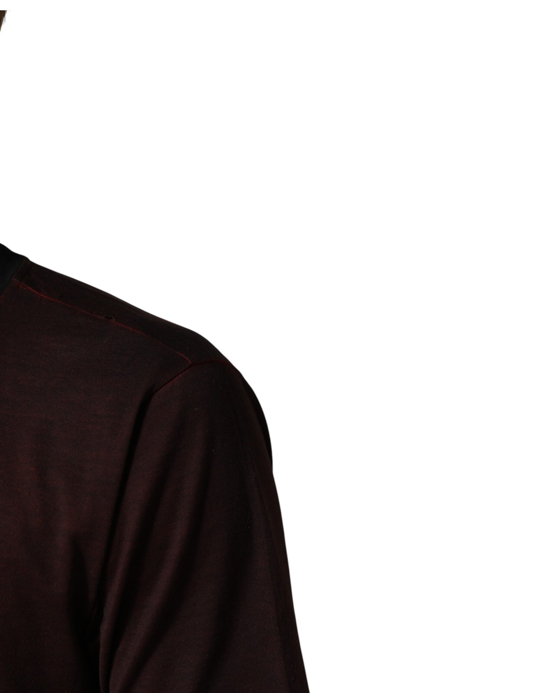 Dolce & Gabbana Maroon DG Crown Cotton Crew Neck Men T-shirt | Regal Royce