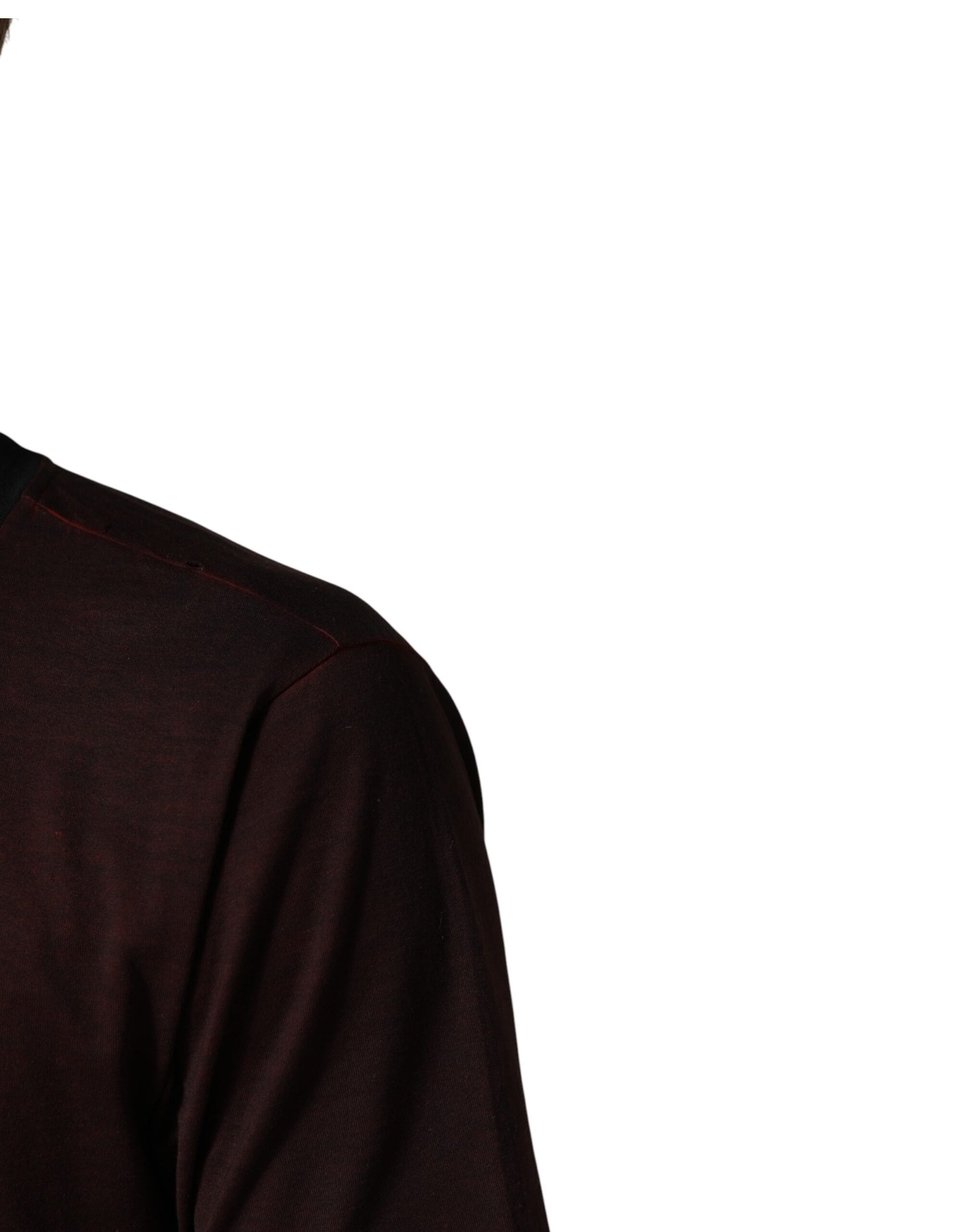 Dolce & Gabbana Maroon DG Crown Cotton Crew Neck Men T-shirt | Regal Royce