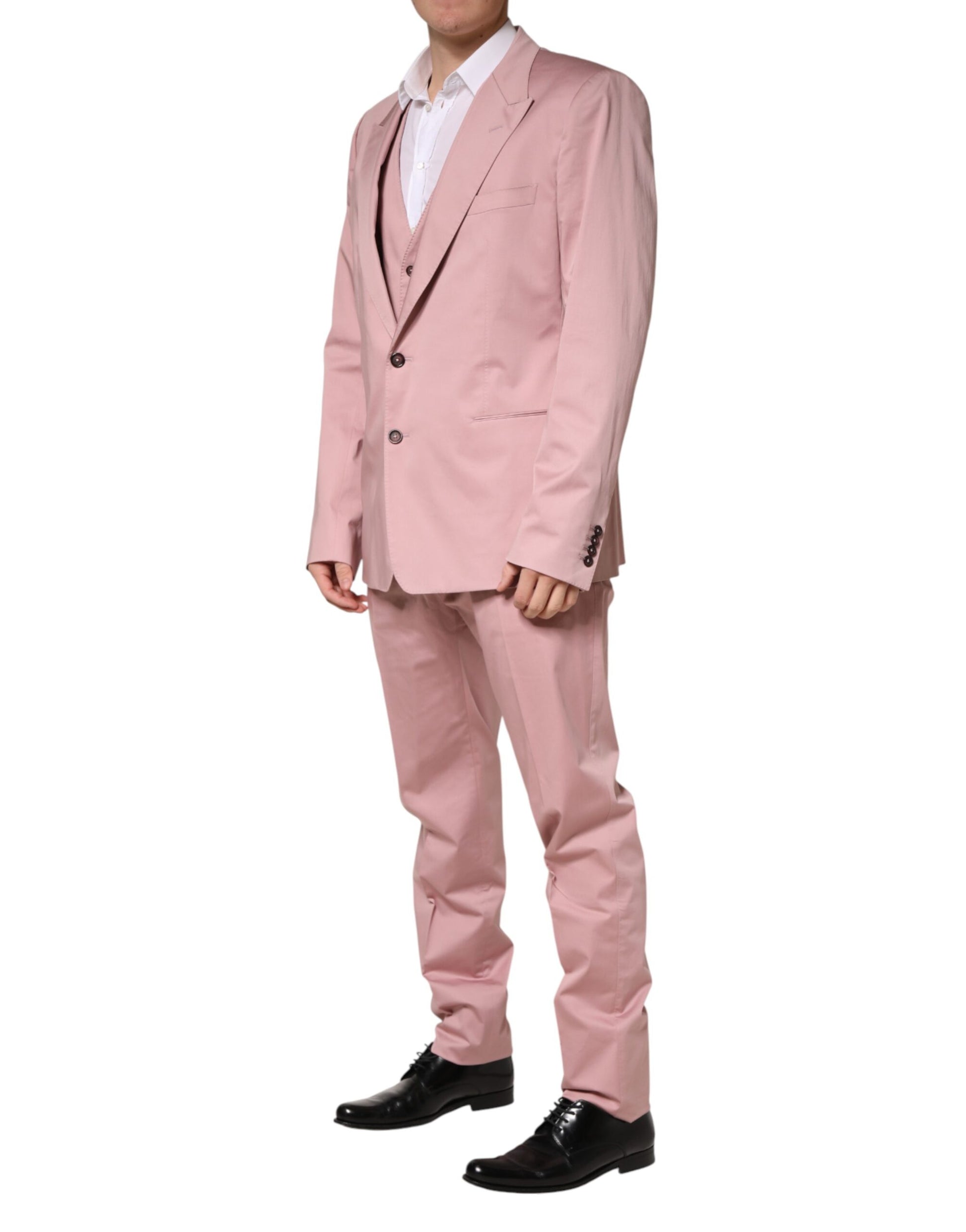 Dolce & Gabbana Pink Cotton Single Breasted 3 Piece Suit | Regal Royce