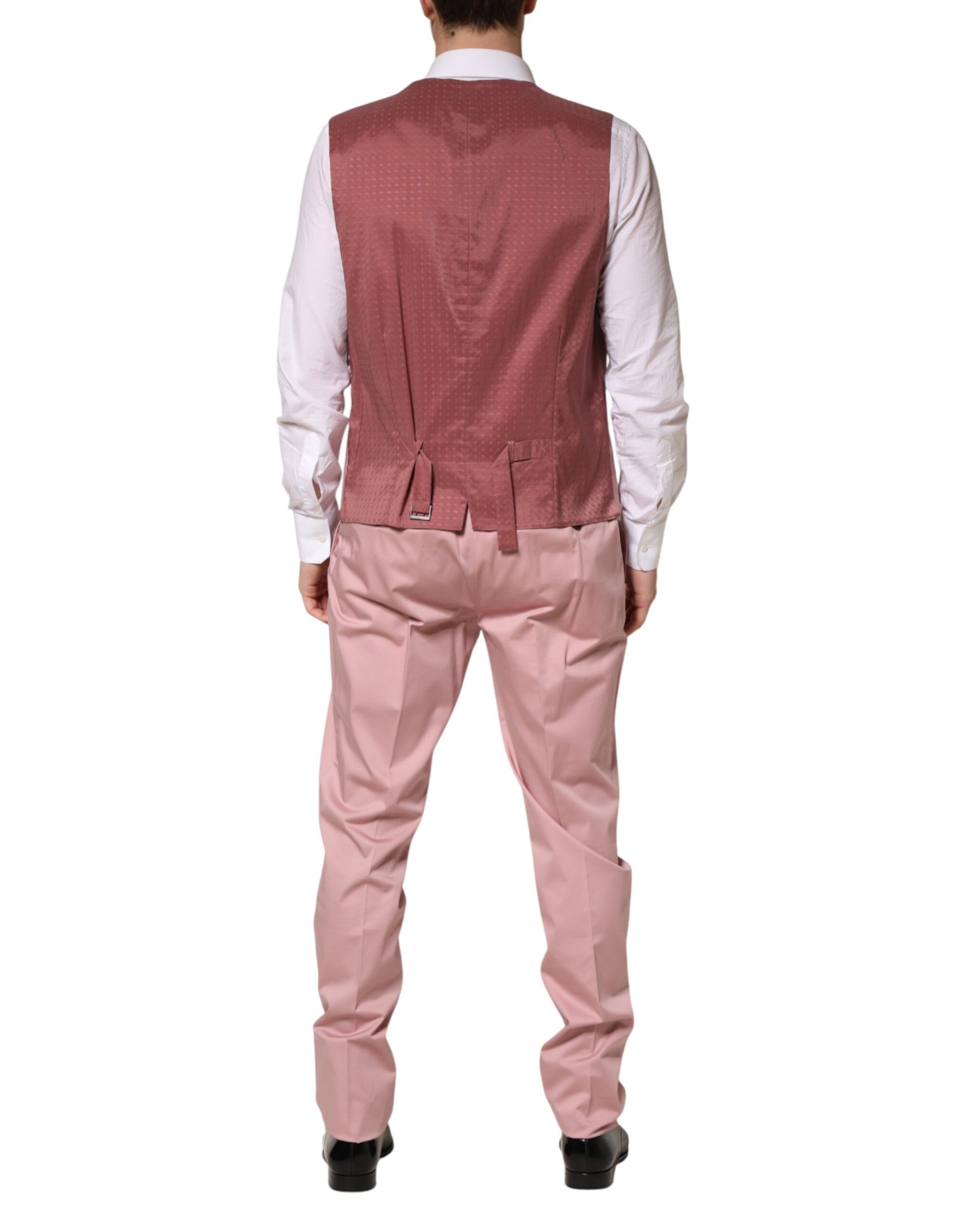 Dolce & Gabbana Pink Cotton Single Breasted 3 Piece Suit | Regal Royce