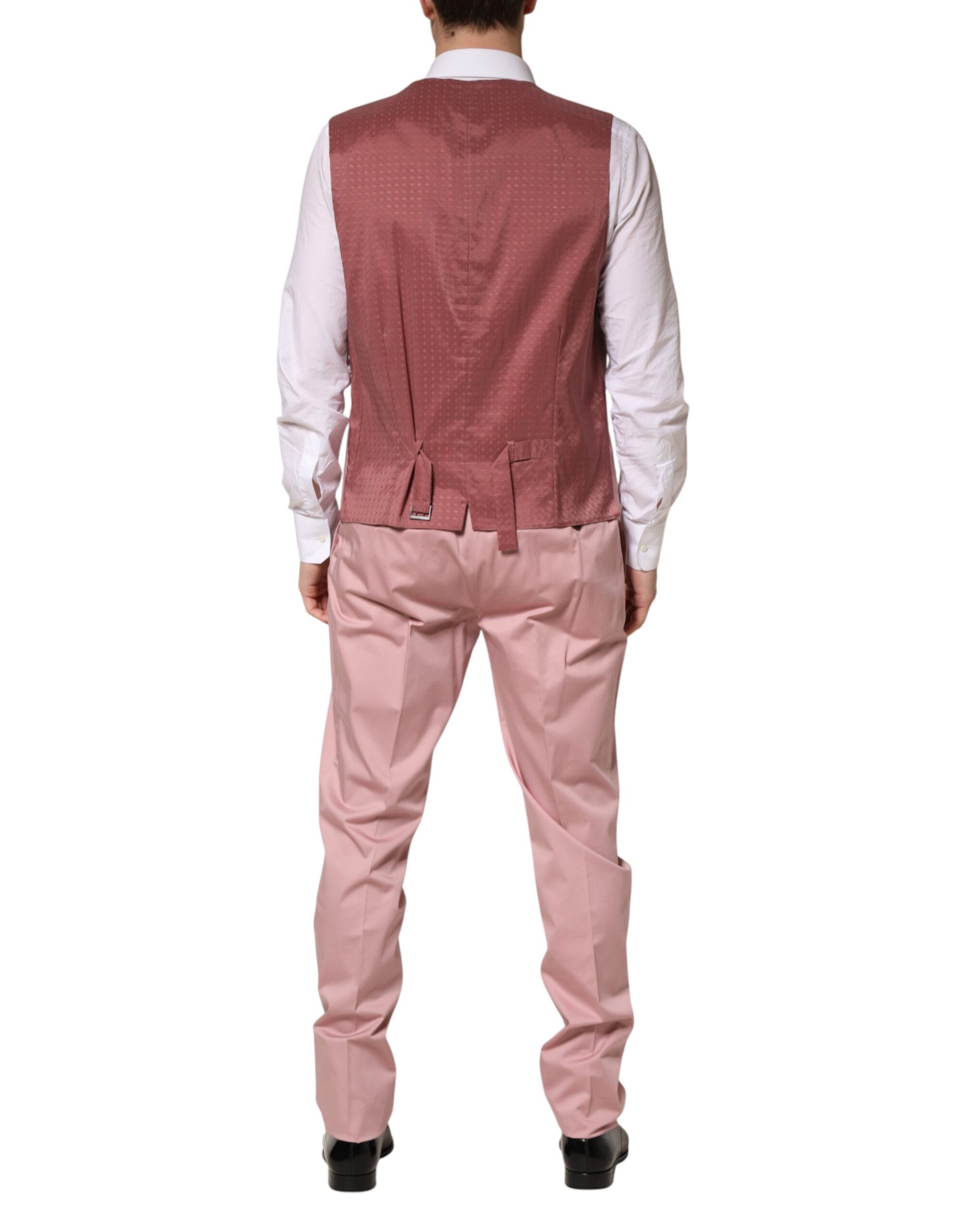 Dolce & Gabbana Pink Cotton Single Breasted 3 Piece Suit | Regal Royce