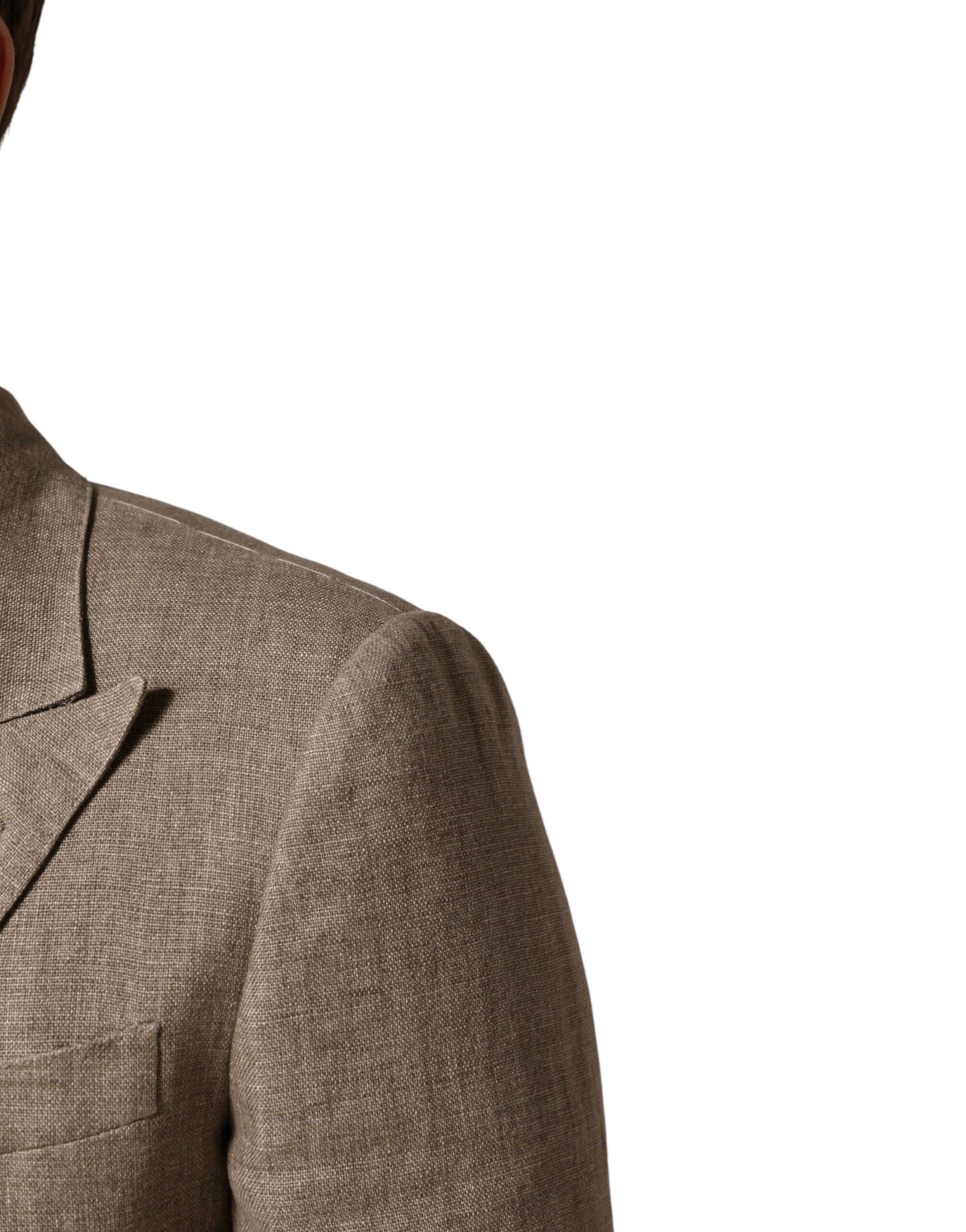 Dolce & Gabbana Beige Linen Double Breasted 2 Piece Men Suit | Regal Royce