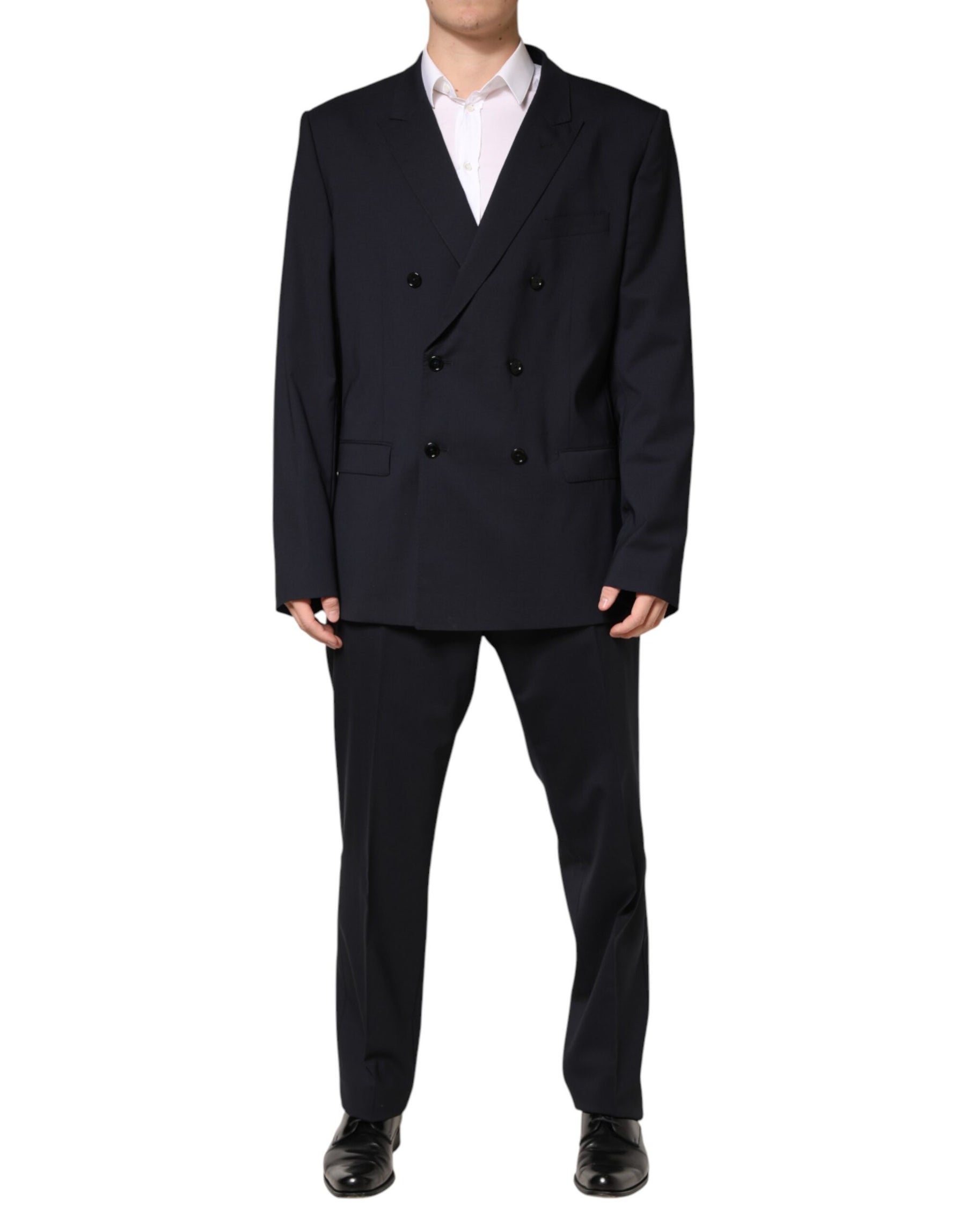 Dolce & Gabbana Blue Wool Double Breasted 2 Piece Men Suit | Regal Royce