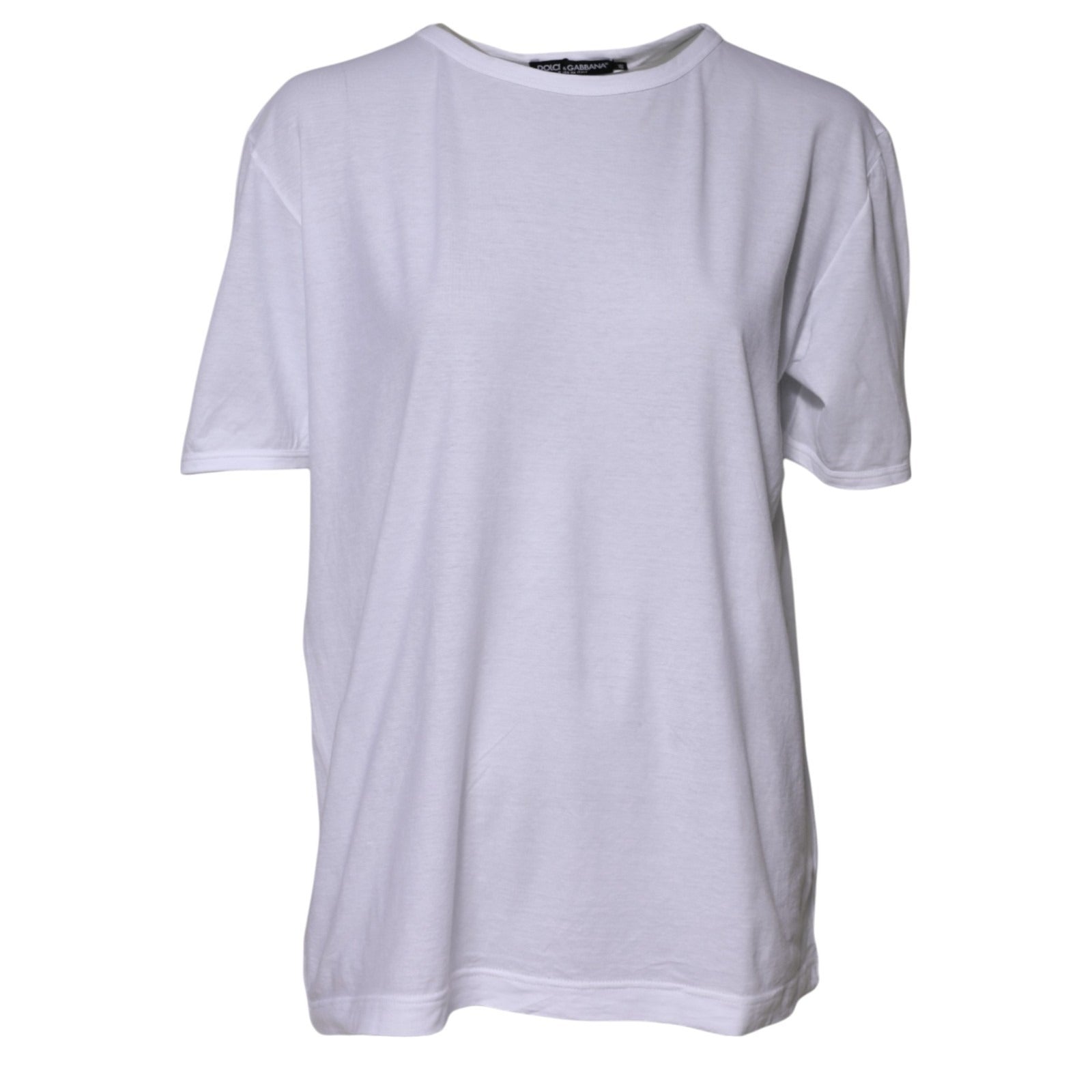 Dolce & Gabbana White Cotton Crew Neck Short Sleeves T-shirt | Regal Royce