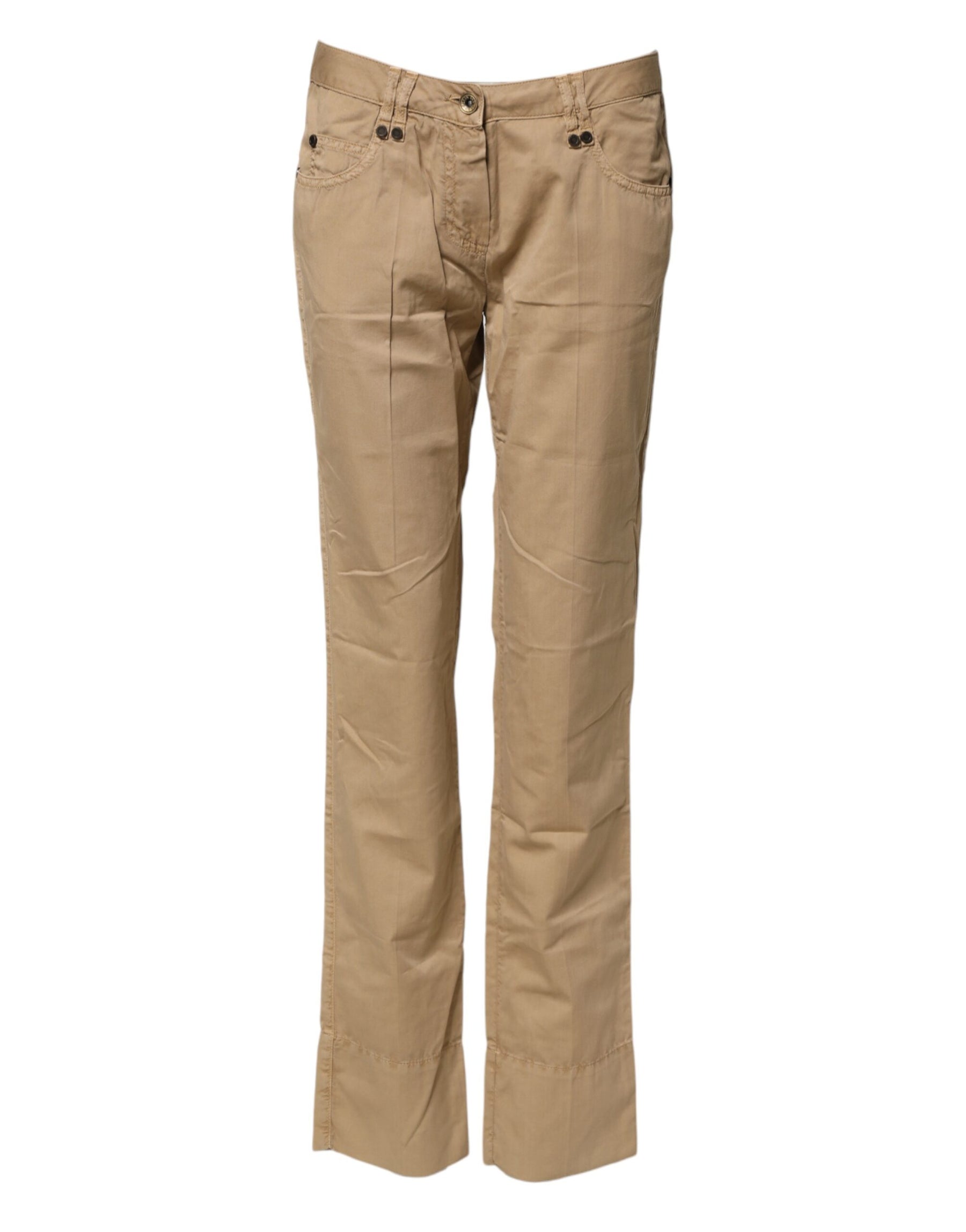 PLEIN SUD Beige Straight Cotton Stretch Chino Pants | Regal Royce