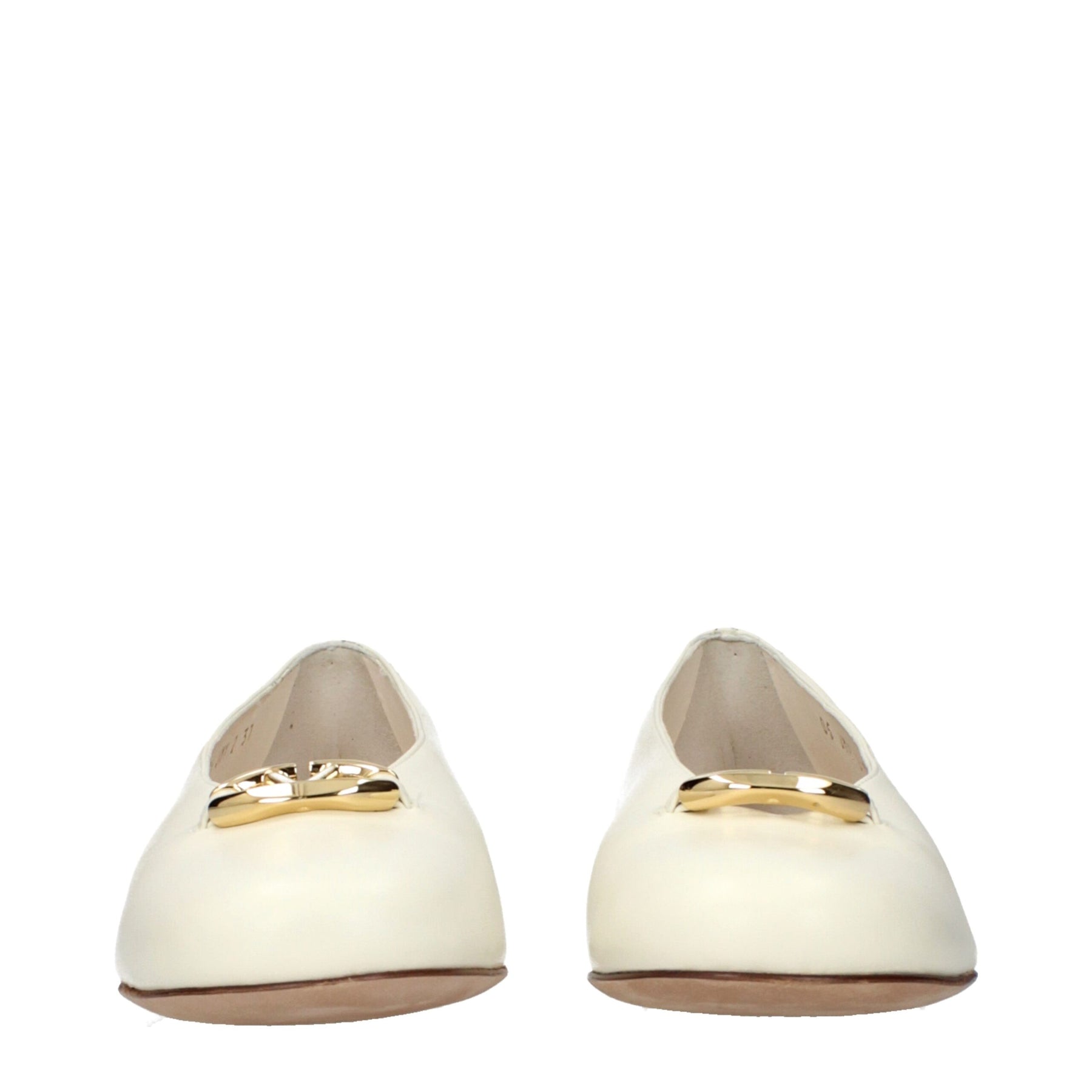 Valentino Garavani Beige Leather Ballet Flats | Regal Royce