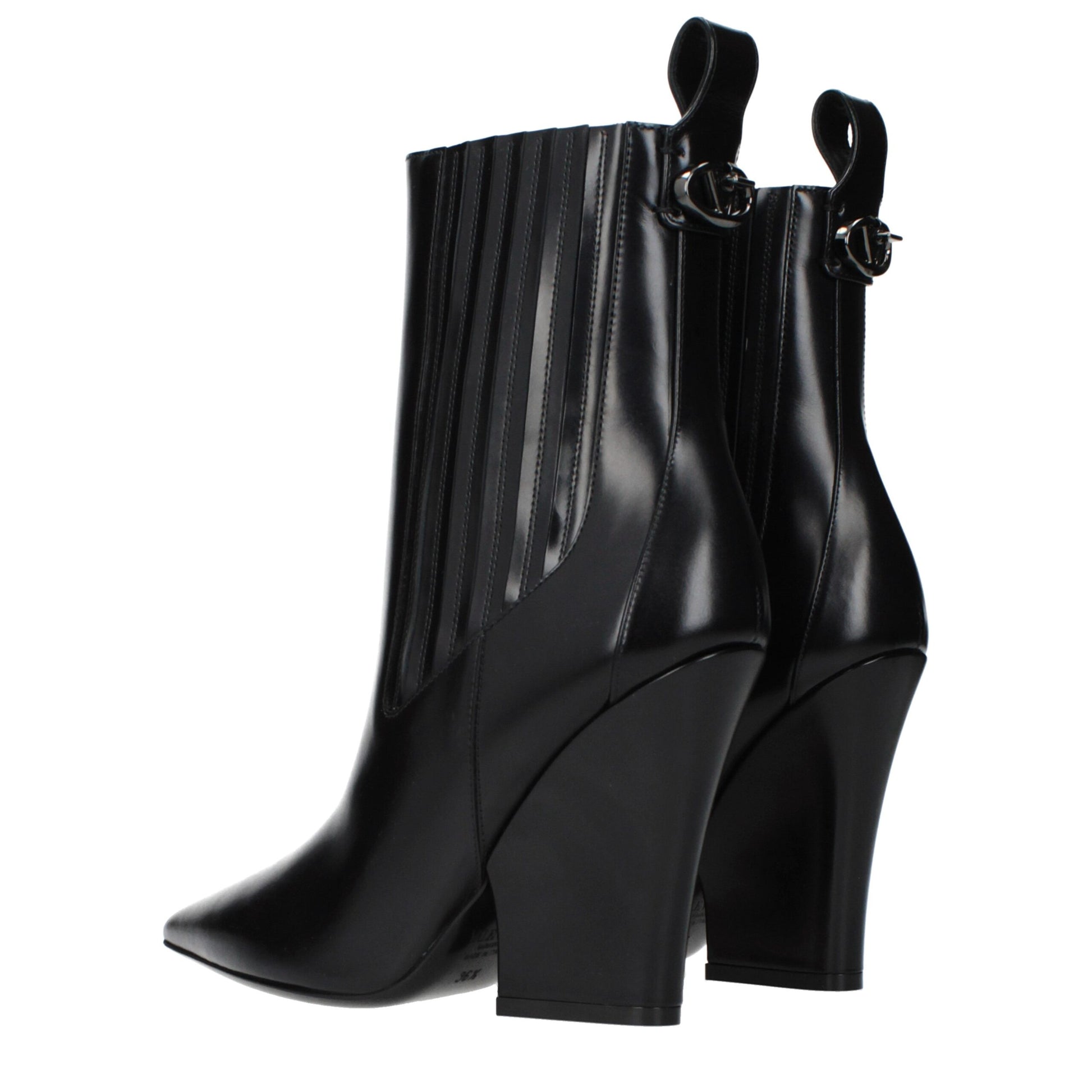 Valentino Garavani Black Leather Ankle Boots | Regal Royce