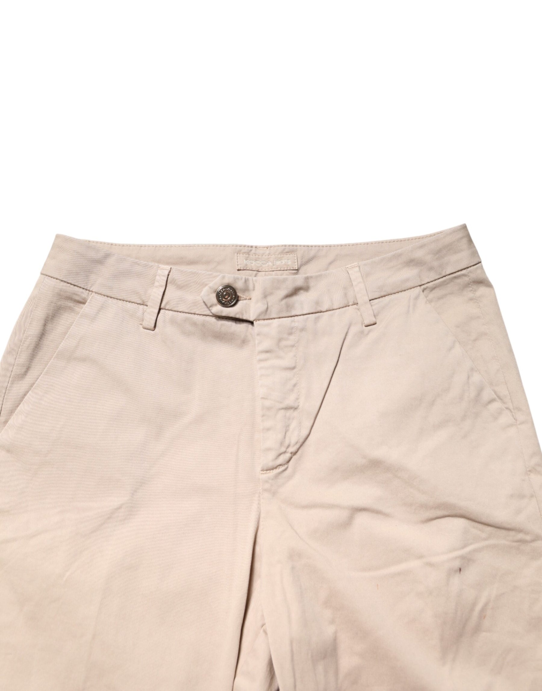 Kocca Beige Straight Mid Waist Chino Trouser Casual Pants | Regal Royce
