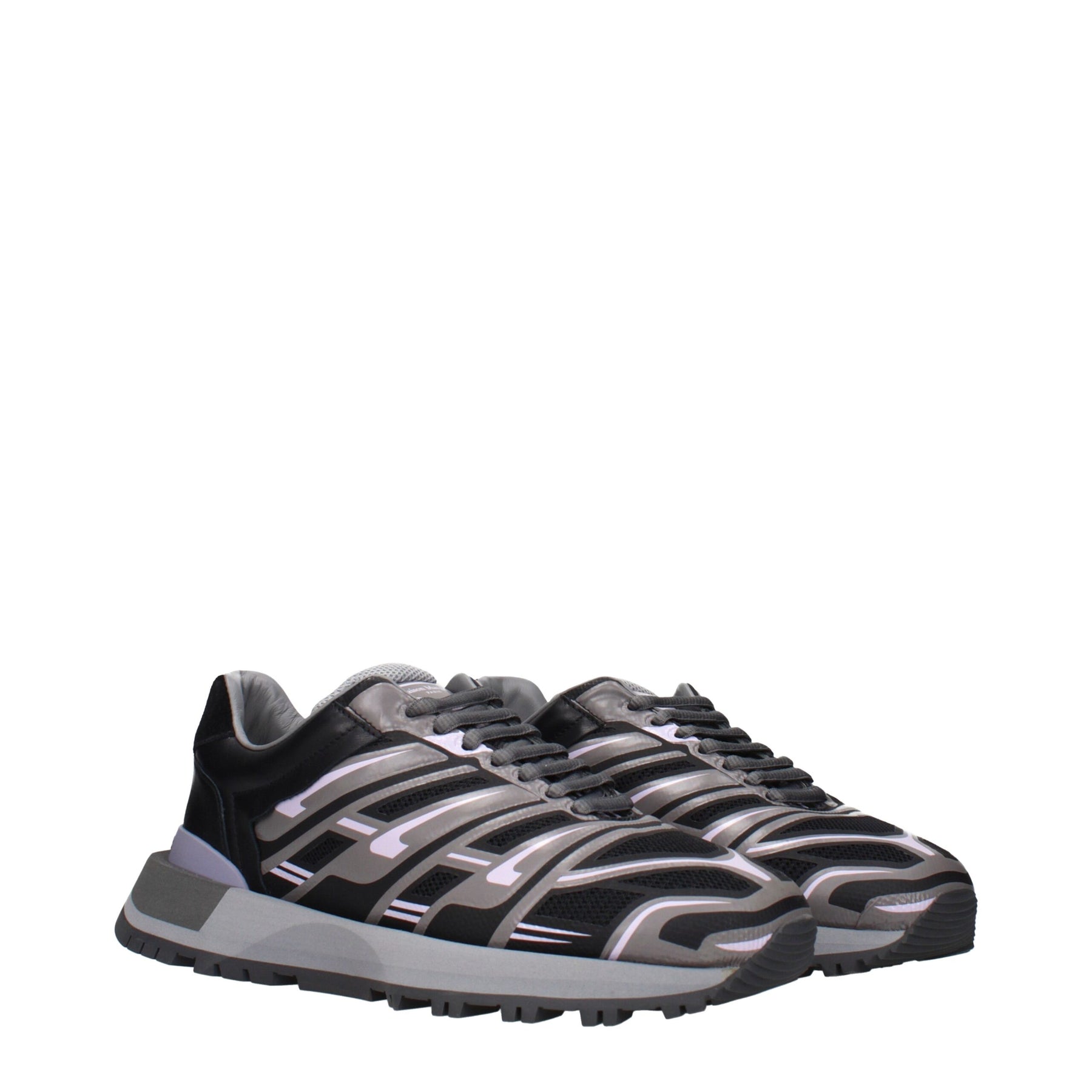 Maison Margiela Black Fabric Athletic Sneakers | Regal Royce